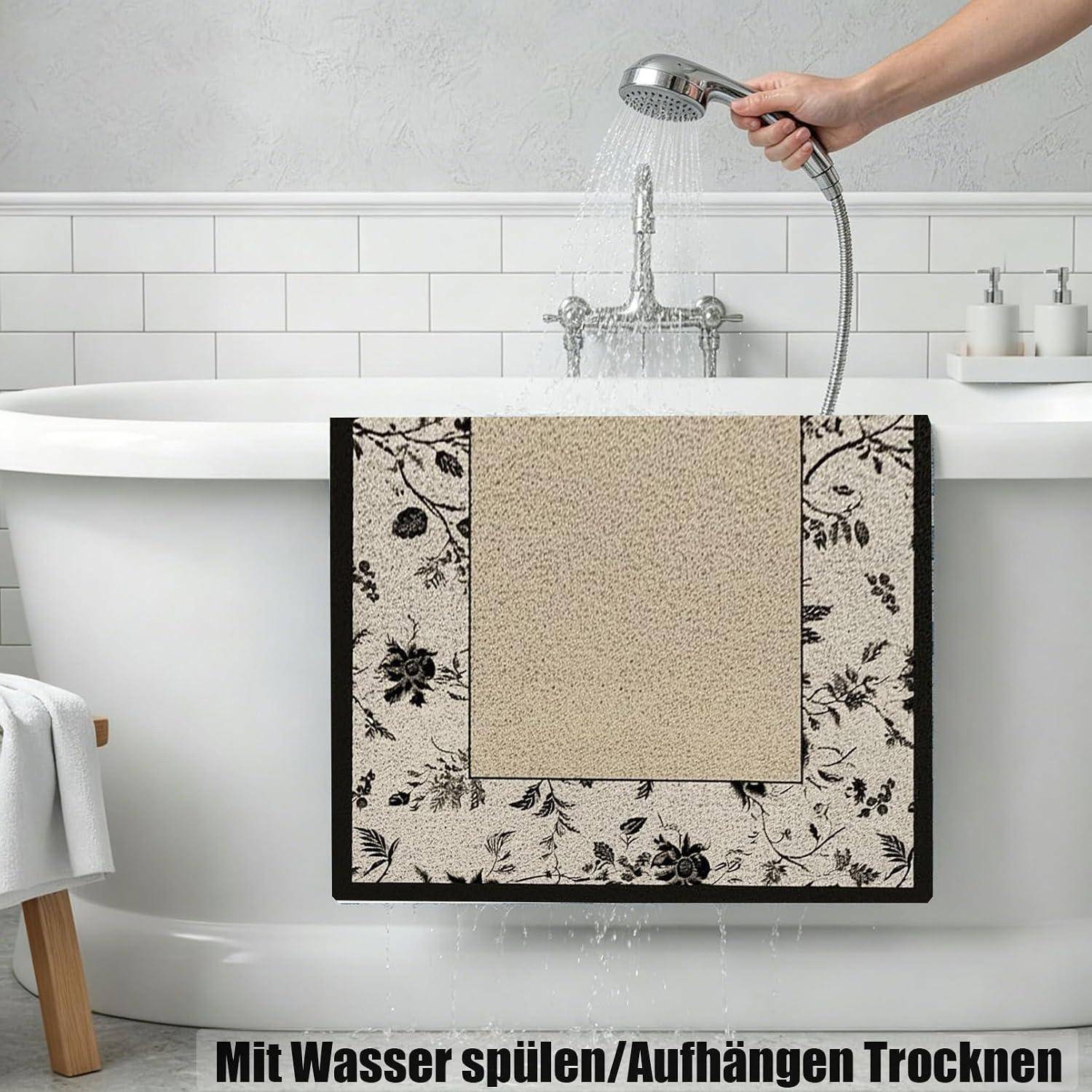 Duschmatte 90x120 cm rutschfest zuschneidbar PVC mit Ablaufloch