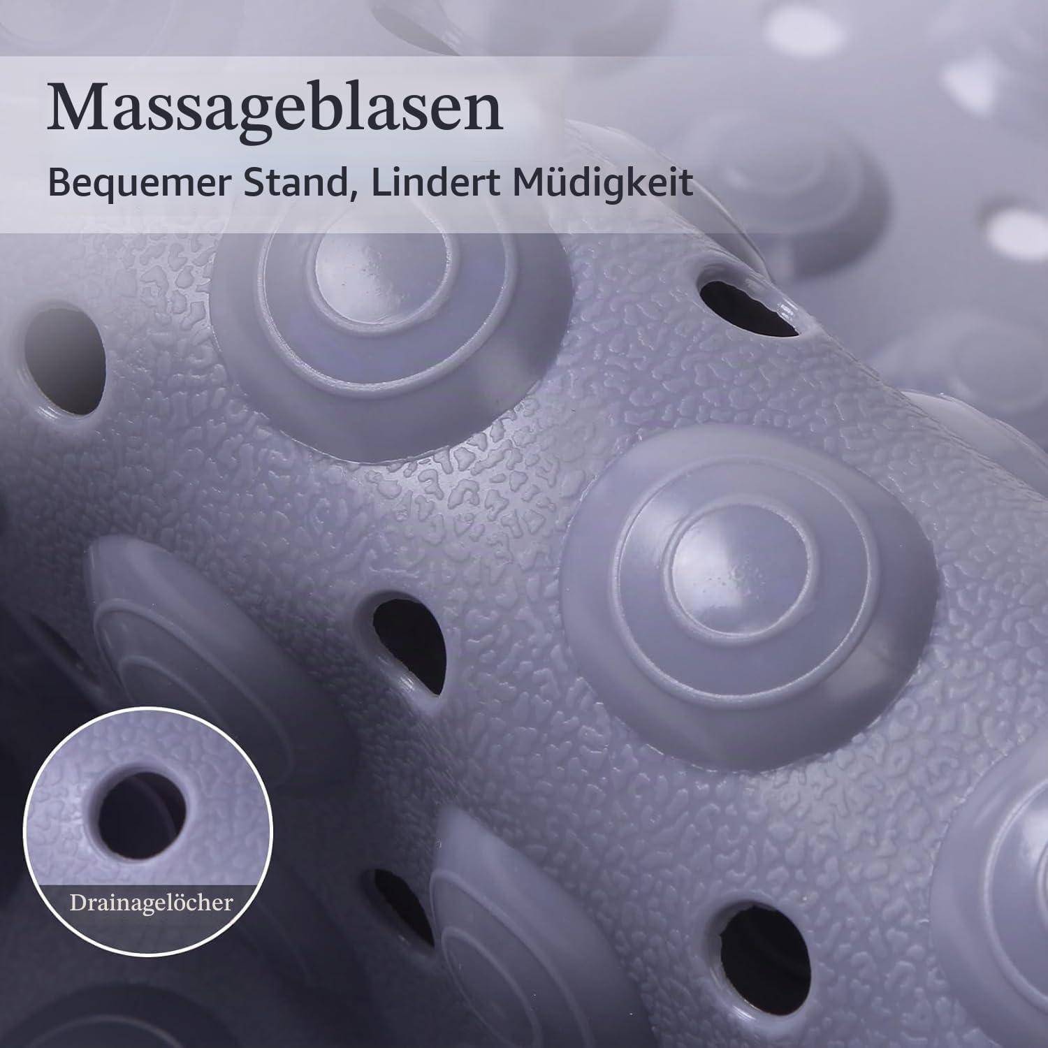 Infografik eines Massagebeckens mit Entwässerungslöchern; Text besagt „Massageblasen