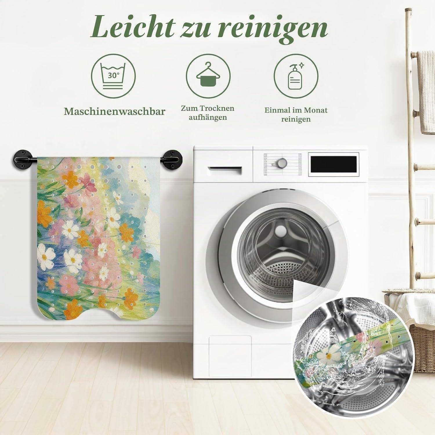 Badewannenmatte rutschfest 100x40cm bunte Blumen BPA-frei