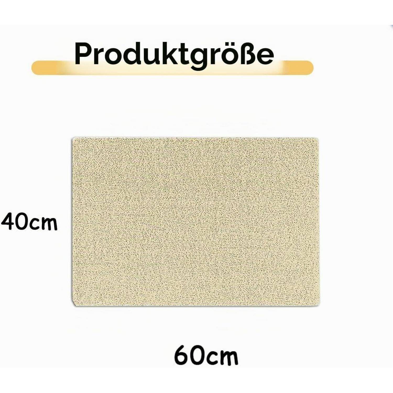 Produktgrößendiagramm zeigt eine rechteckige Matte mit einer Breite von 60 cm und einer Höhe von 40 cm.