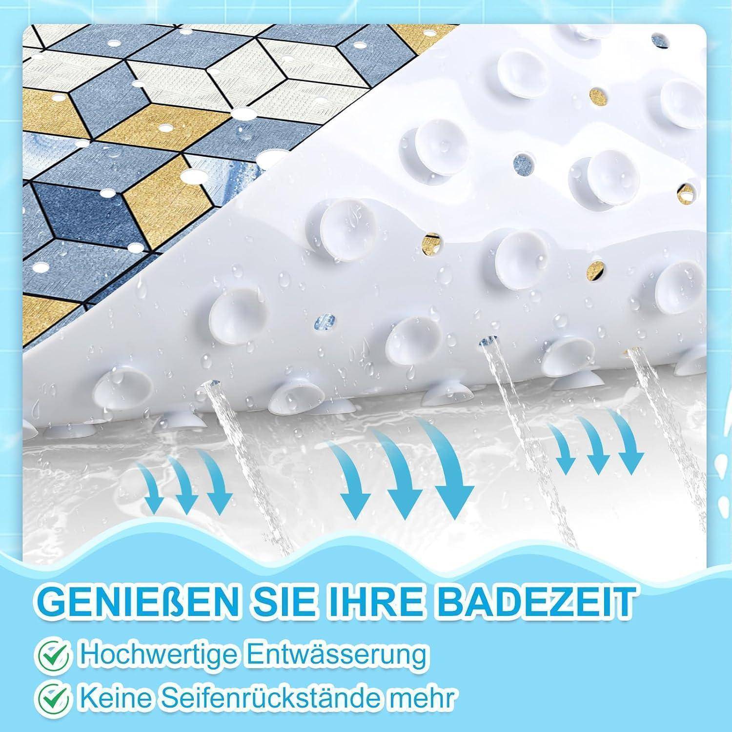 Wasserdichte Oberfläche mit Tropfen und Entwässerungspfeilen, die 