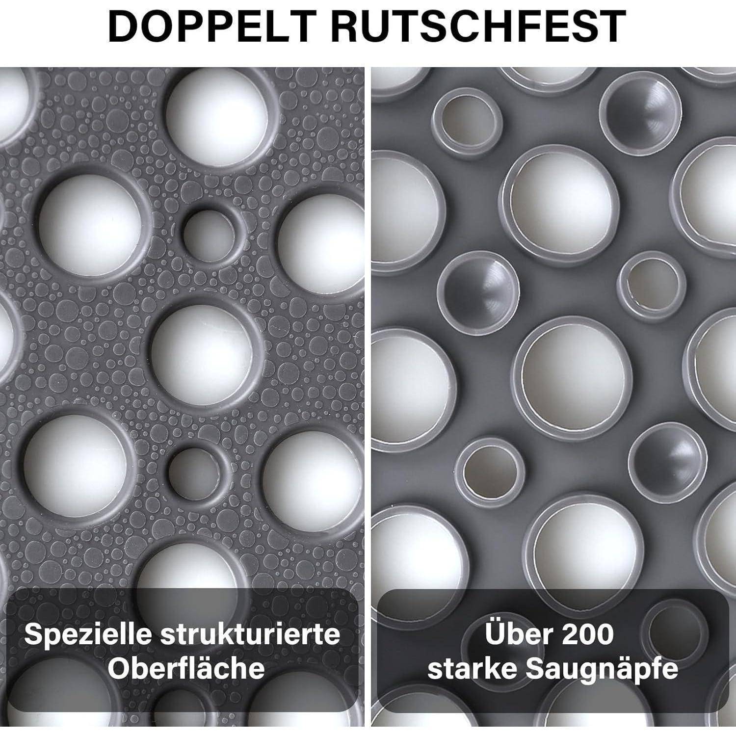 Vergleichsgrafik mit dem Titel „DOPPELT RUTSCHFEST