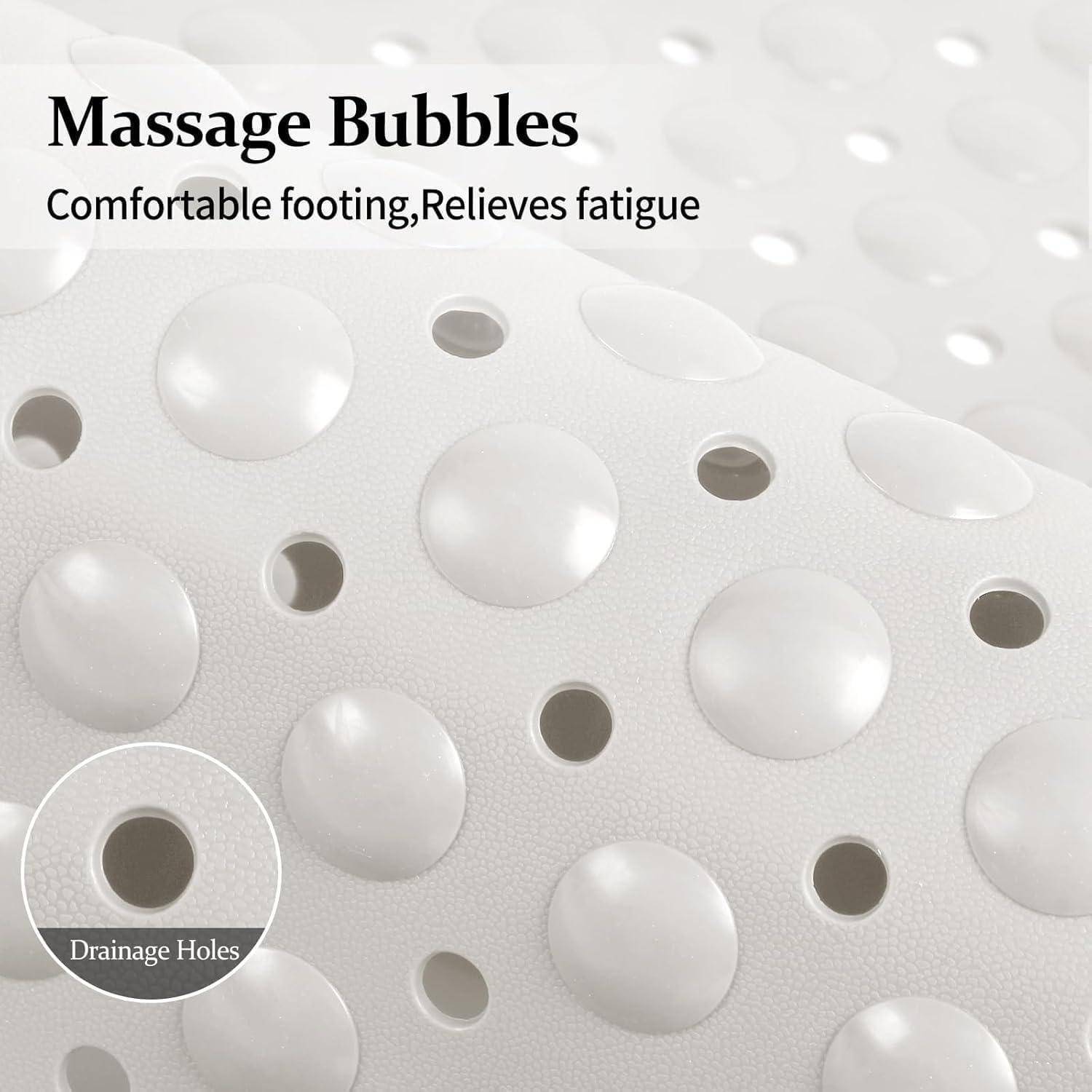 Nahaufnahme einer strukturierten Blasenmuster-Oberfläche mit der Beschriftung „Massage Bubbles