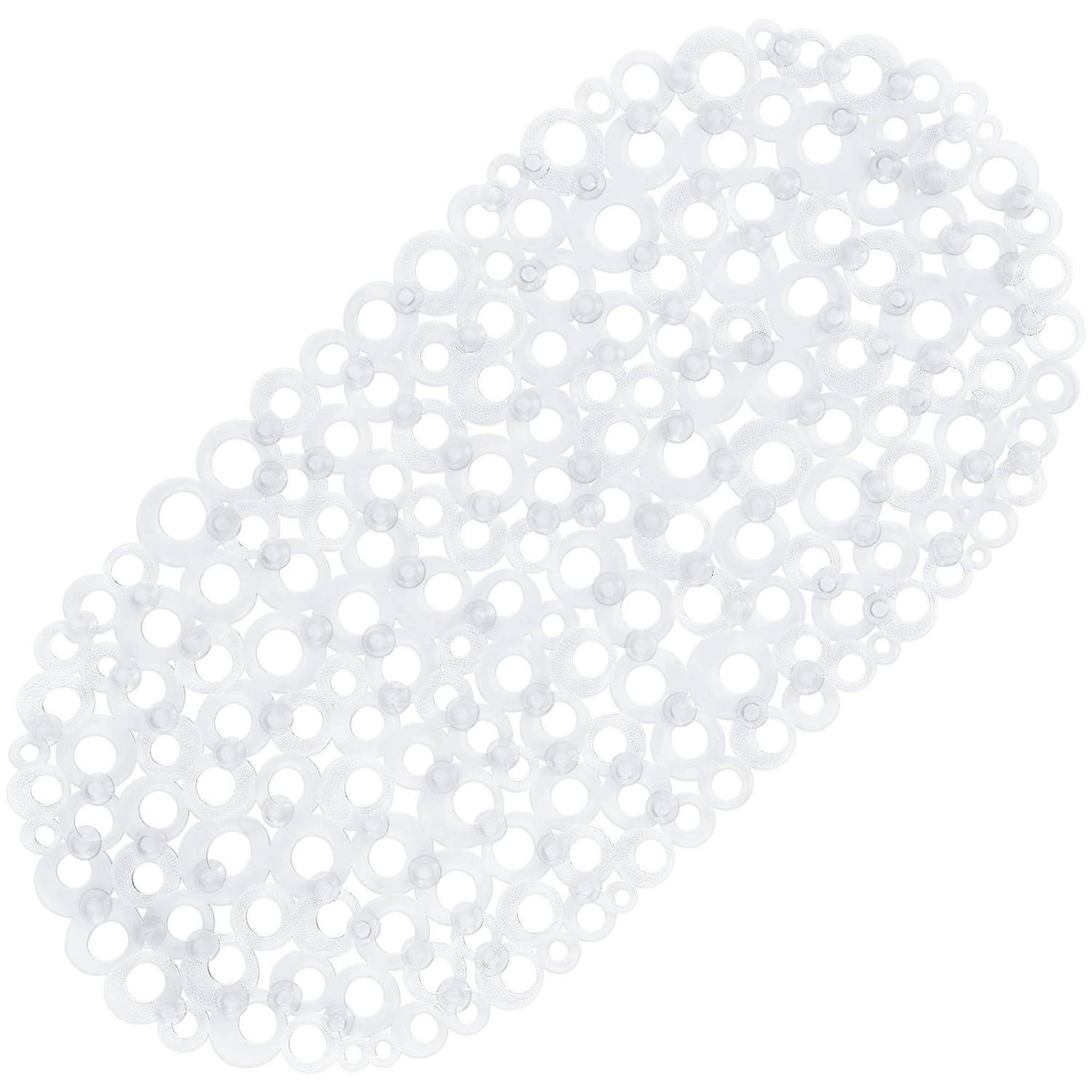 Abstraktes weißes perforiertes Mesh-Pad in einer abgerundeten Rechteckform auf einem einfachen Hintergrund.