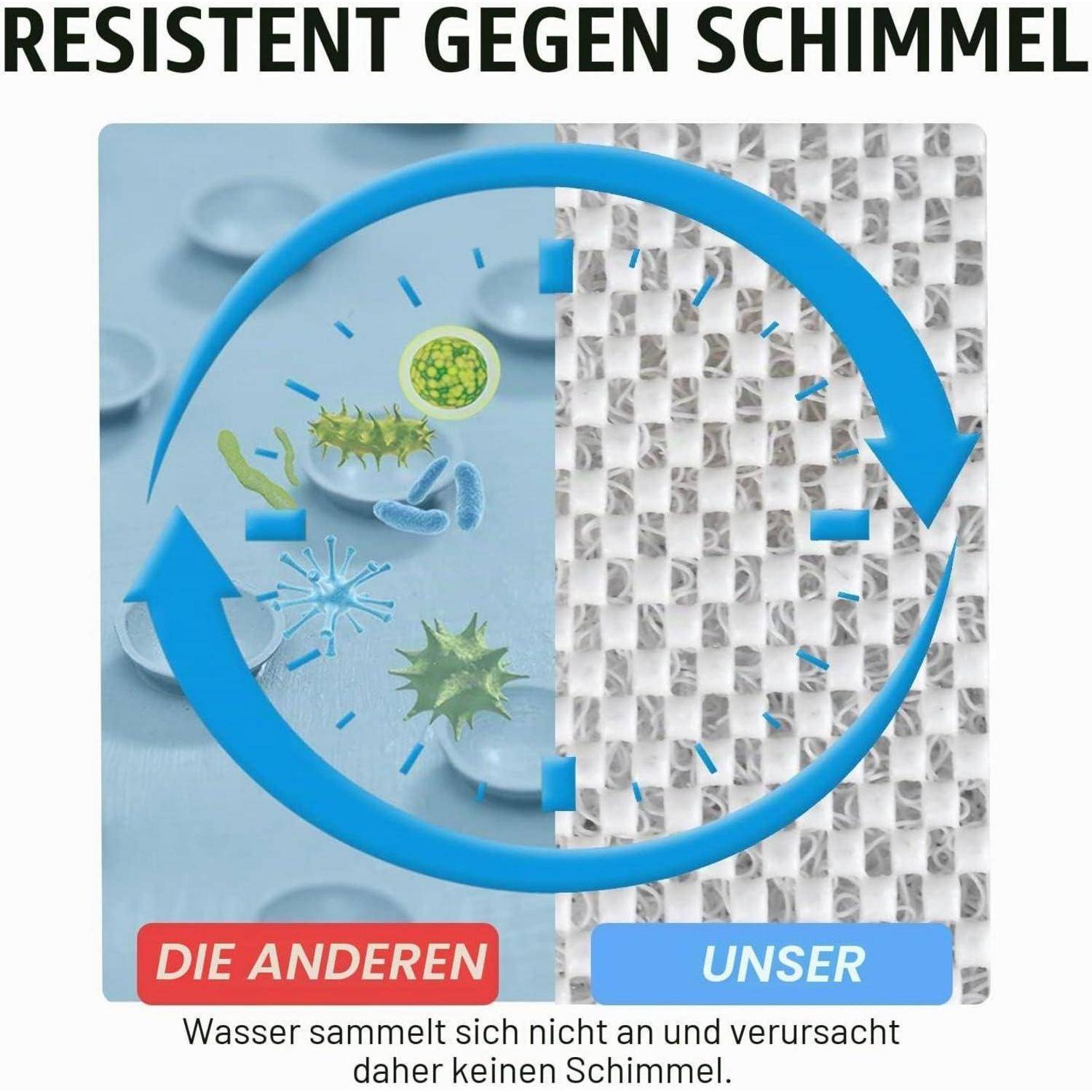 Duschmatte rutschfest 60x60cm PVC Luffa mit Ablauflöchern Moroccan Tile