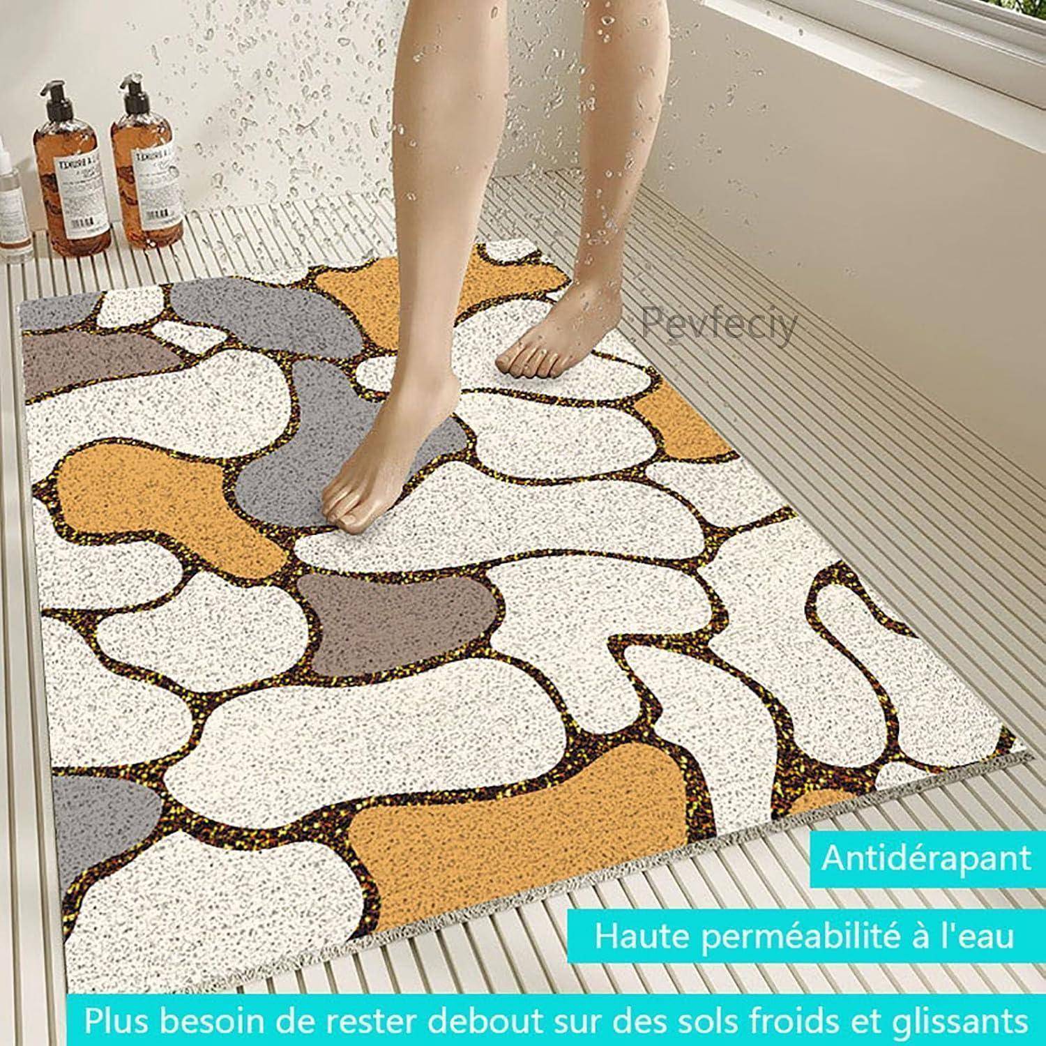 Duschmatte rutschfest 60x100 cm PVC mit Ablaufloch, zuschneidbar