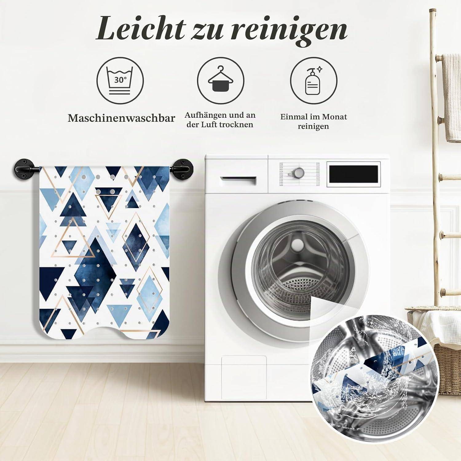 SHUCHING Badewannenmatte 100x40cm Blau Rutschfest PVC Schimmelresistent