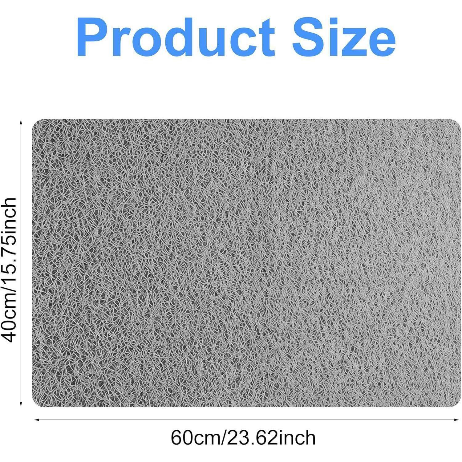 Produktgrößen-Diagramm mit einer rechteckigen Matte, die 60 cm mal 40 cm misst und mit 23,62 x 15,75 Zoll beschriftet ist.