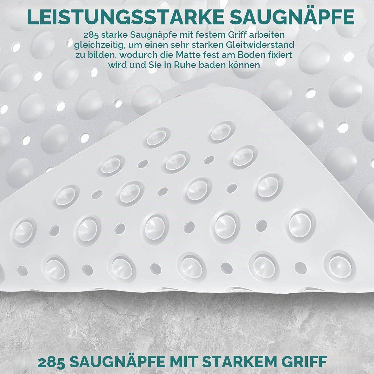 Duschmatte 80x80cm rutschfest mit Saugnäpfen, TPE, maschinenwaschbar
