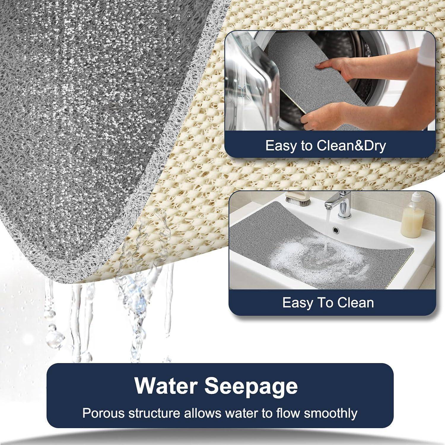 Marketinggrafikunzel eine poröse Matte mit Wasser, das hindurchfließt, gekennzeichnet mit „Wasserdurchsickerung