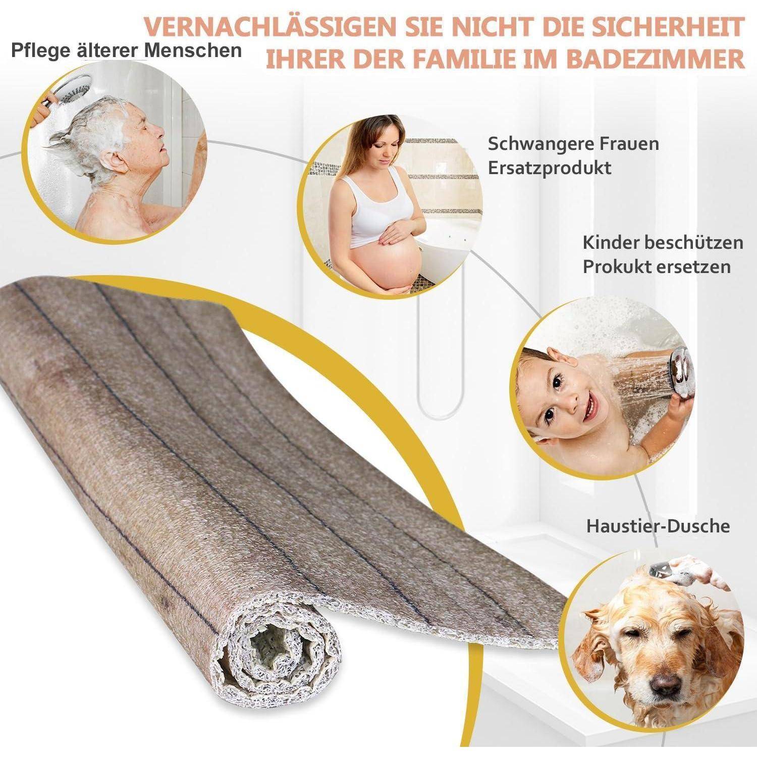 Duschmatte rutschfest 80x80 cm PVC Braun mit Drainage
