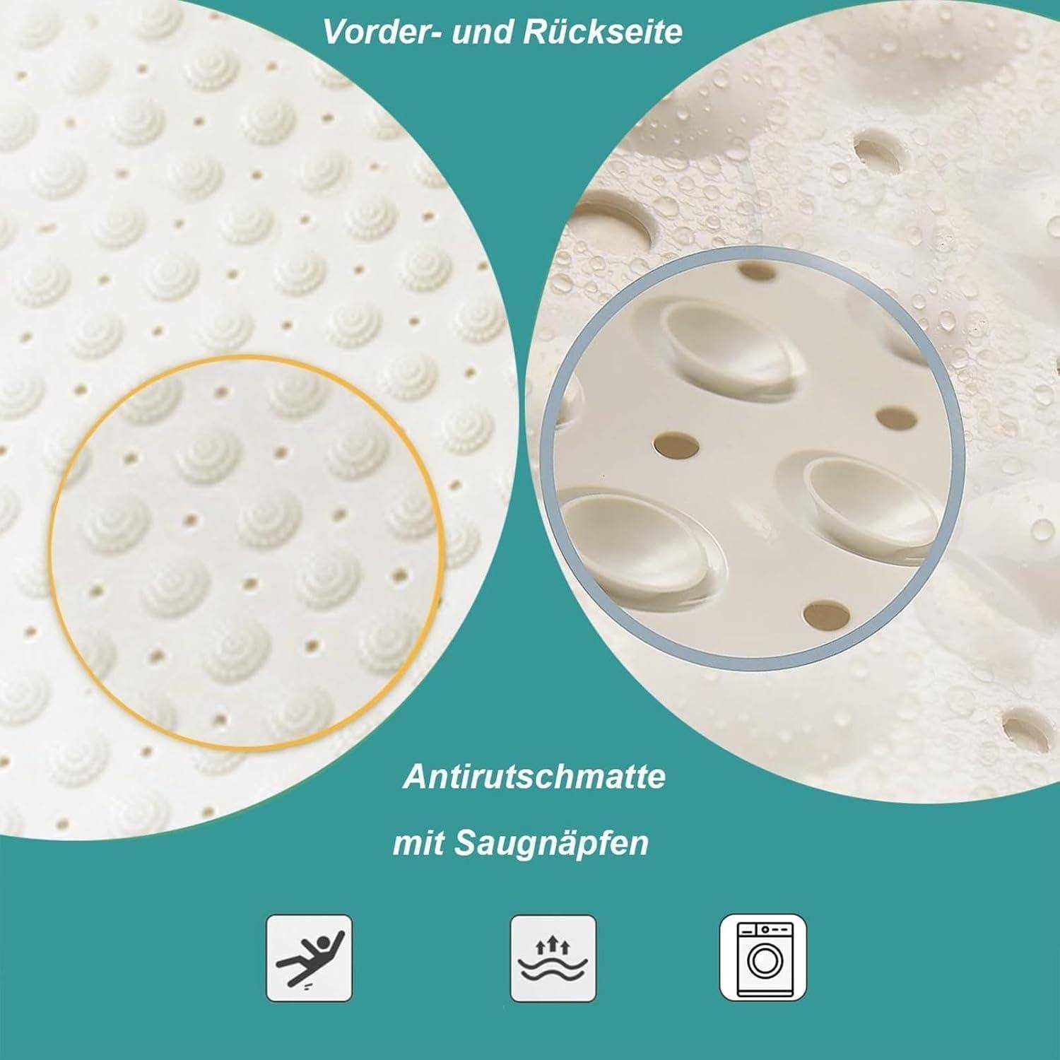 Duschmatte 48x48cm rutschfest mit Massagefunktion Weiß