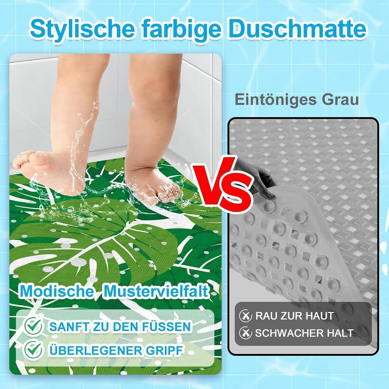 Duschmatte rutschfest 53x53cm BPA-frei schimmelresistent maschinenwaschbar Grün