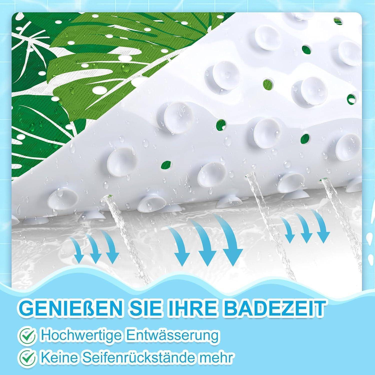 Duschmatte rutschfest 53x53cm BPA-frei schimmelresistent maschinenwaschbar Grün