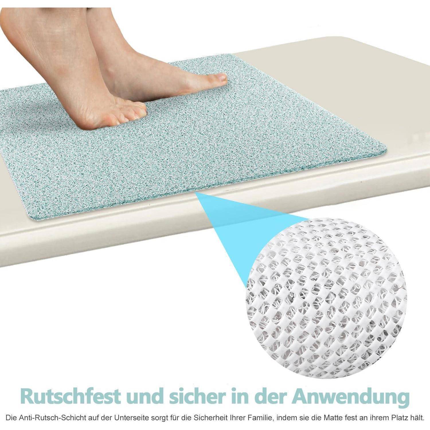Duschmatte rutschfest 54x54cm antibakteriell schnelltrocknend Weiß & Grün