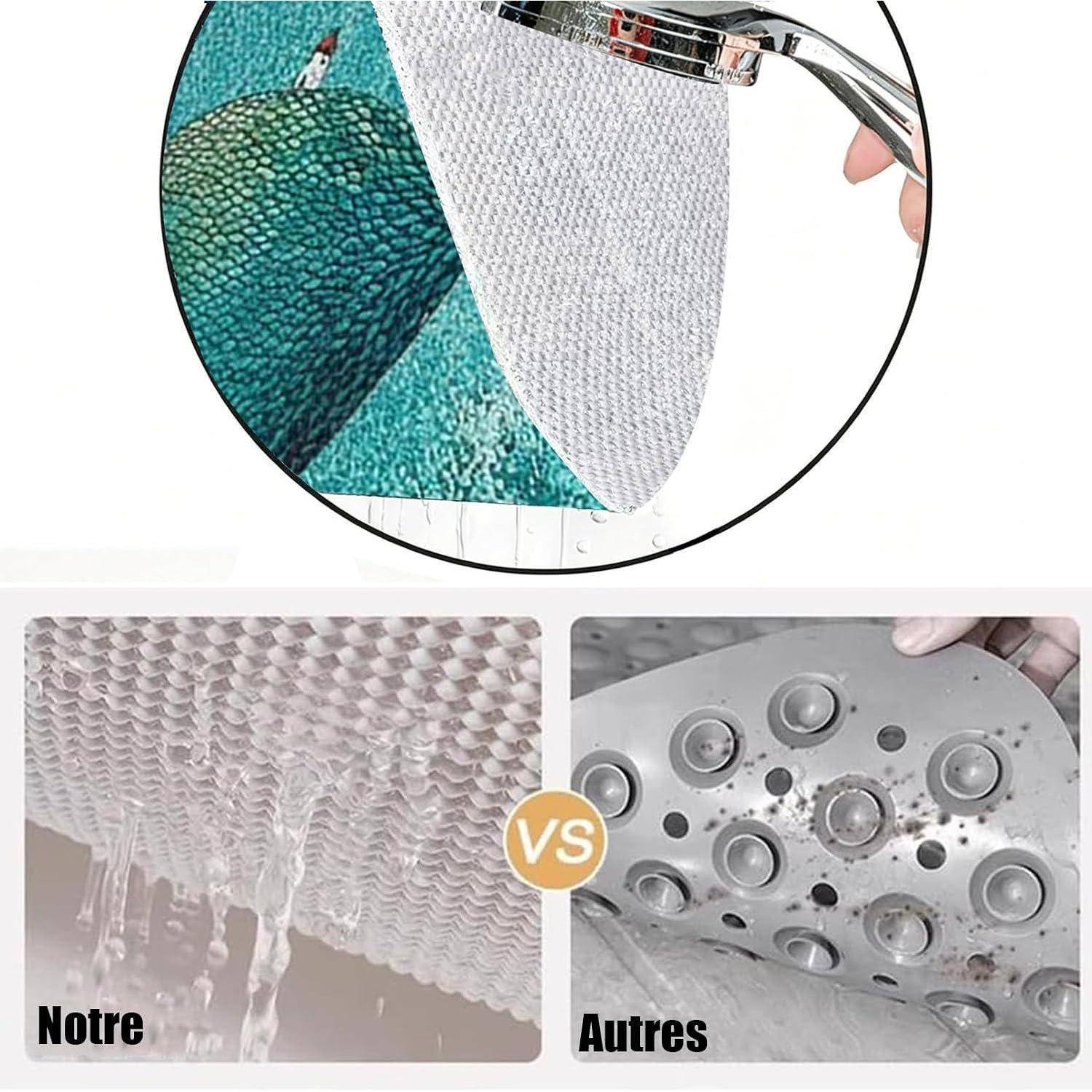 Antirutschmatte Dusche 100x100cm PVC mit Ablaufloch, Zuschneidbar