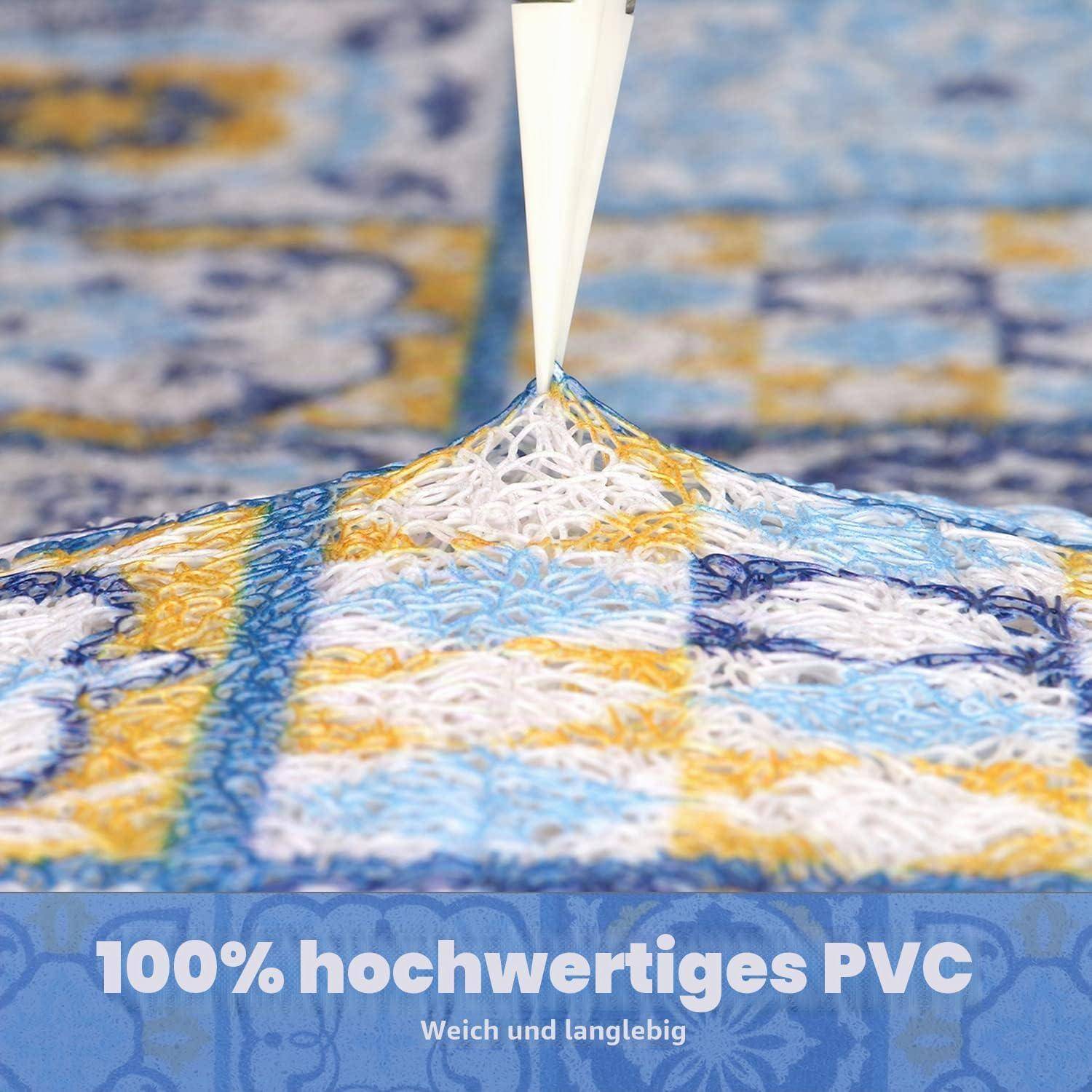 Duschmatte rutschfest 40x100cm PVC mit Ablauflöchern Moroccan Tile