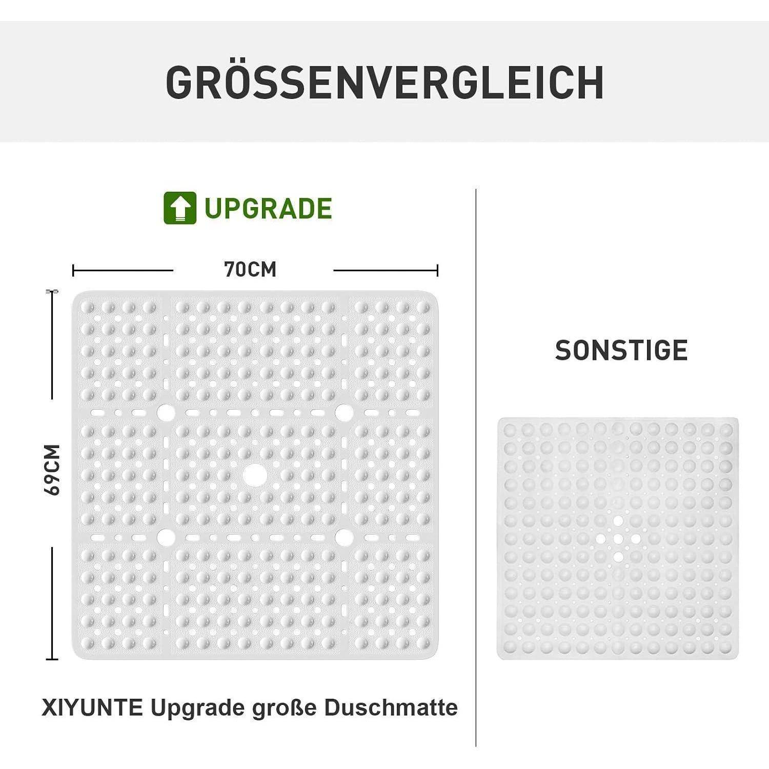 Duschmatte rutschfest 70x70cm PVC Weiß
