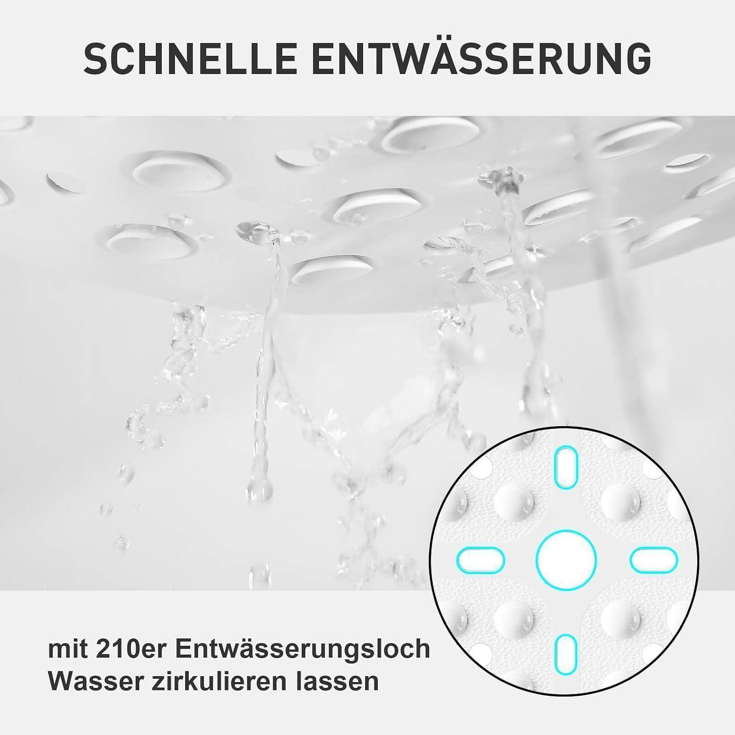 Duschmatte rutschfest 70x70cm PVC Weiß