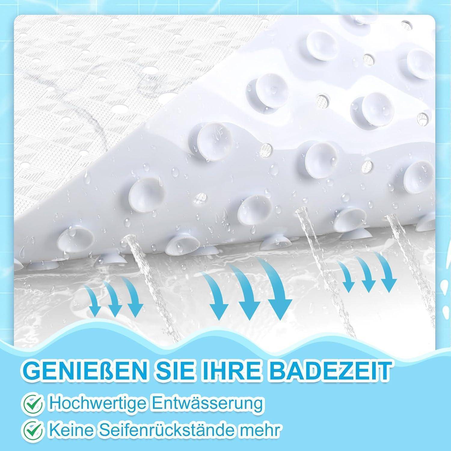 Duschmatte rutschfest 53x53cm BPA-frei Marmoroptik maschinenwaschbar