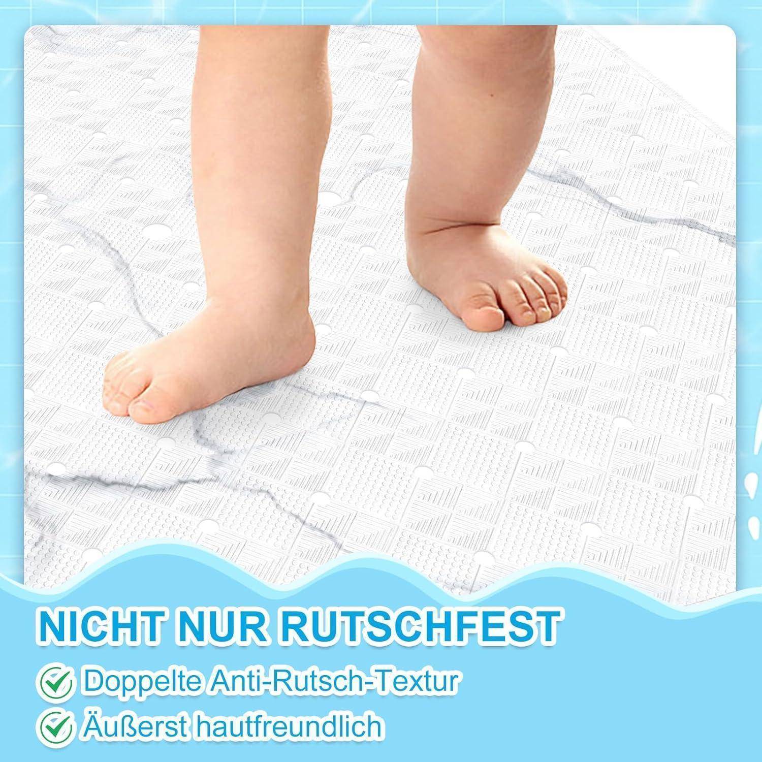 Duschmatte rutschfest 53x53cm BPA-frei Marmoroptik maschinenwaschbar