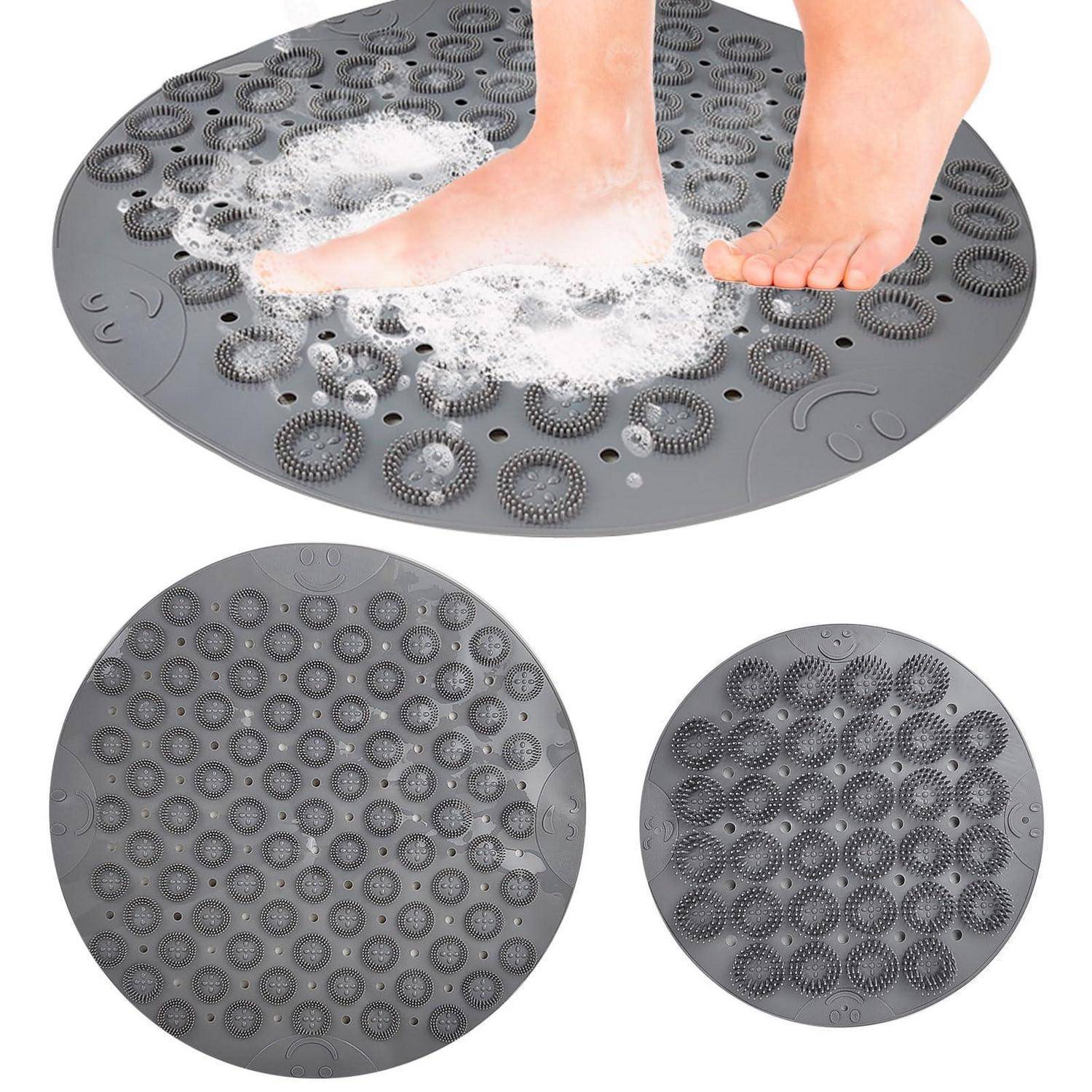 Duschmatte Silikon rutschfest 2er-Set Massagefunktion 53/30cm