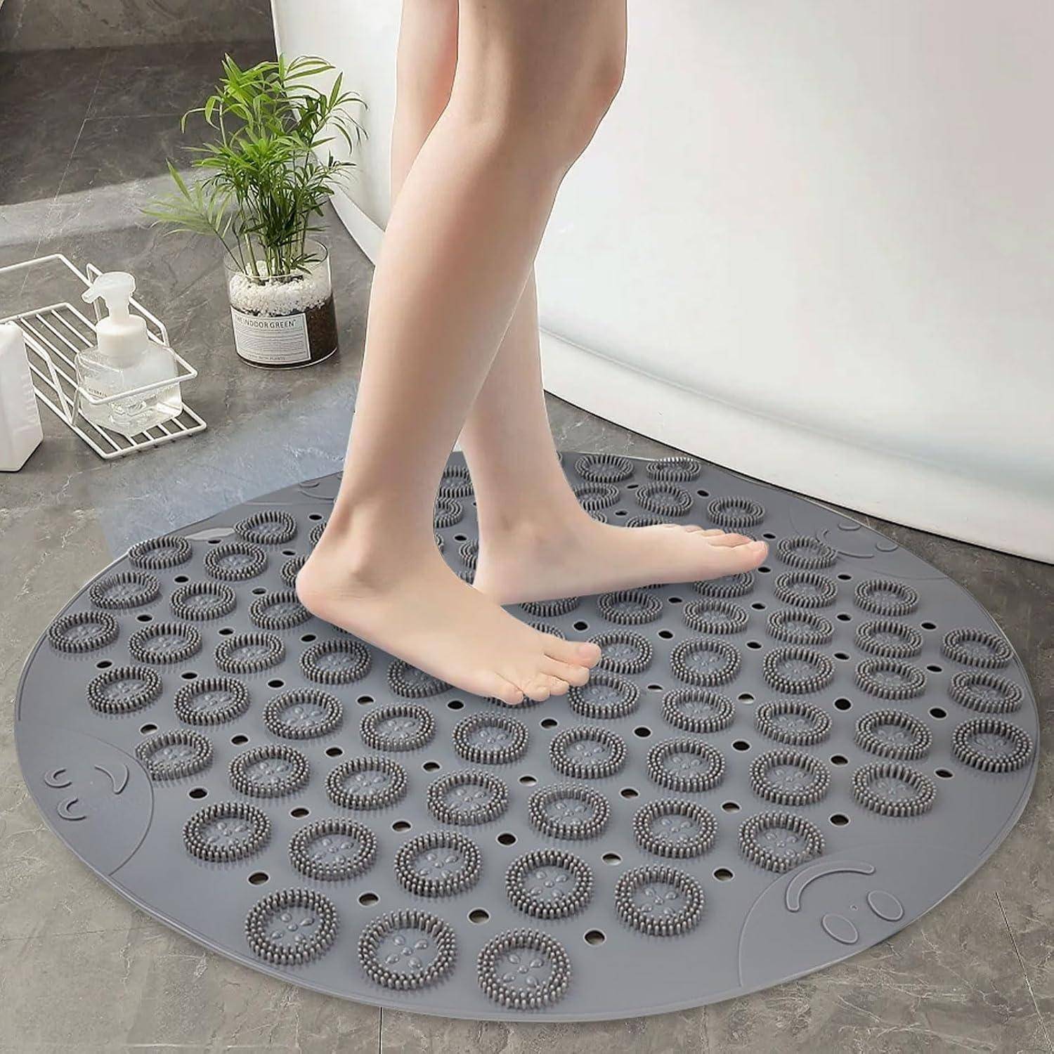 Duschmatte Silikon rutschfest 2er-Set Massagefunktion 53/30cm