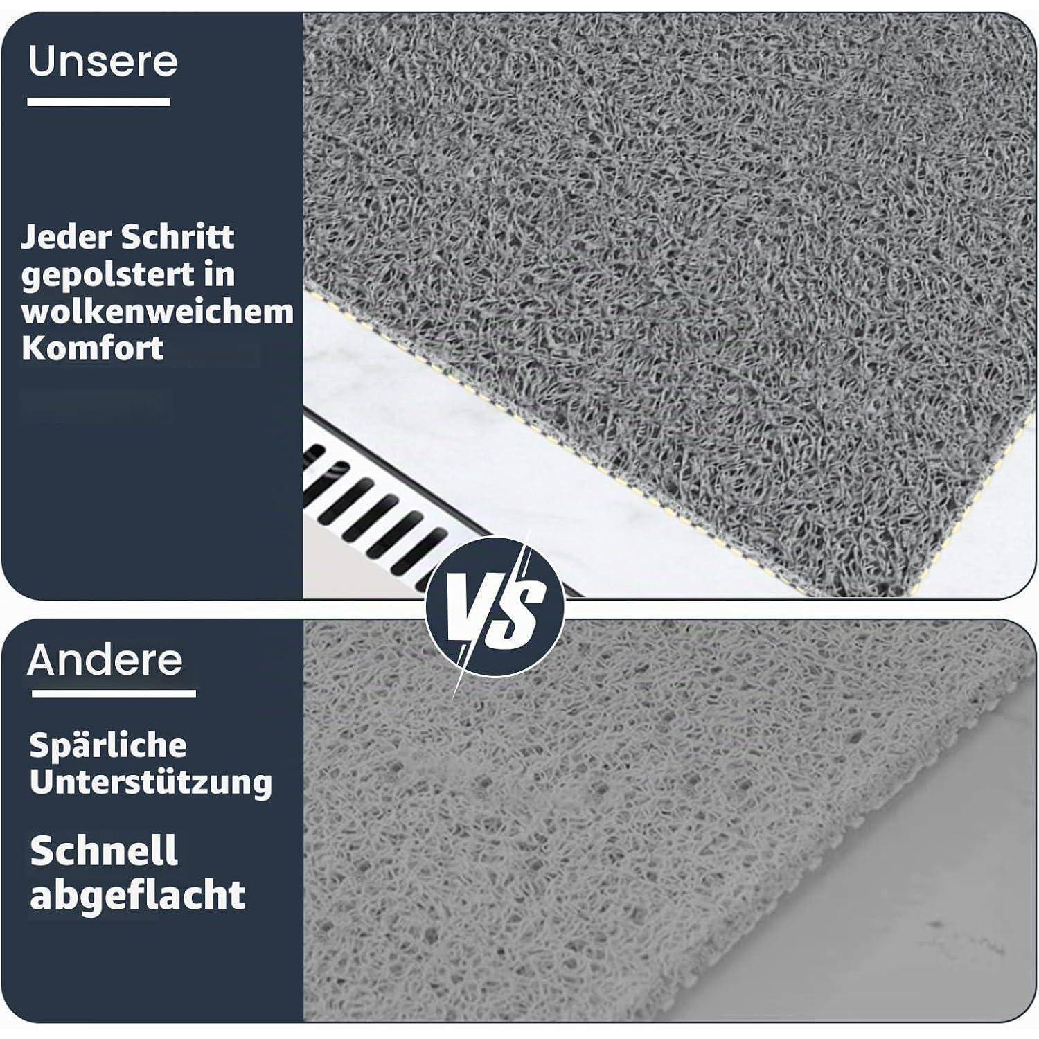 Nebeneinander-Vergleich von Schaumstoffmatten: „Unsere