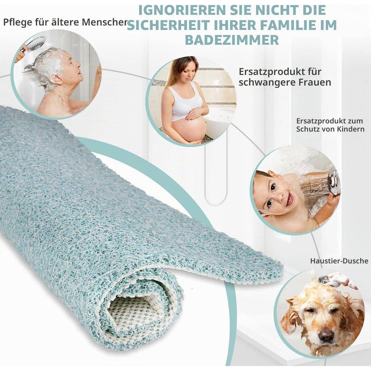 Duschmatte Dreieckig 80x80cm Rutschfest Antibakteriell Weiß & Grün