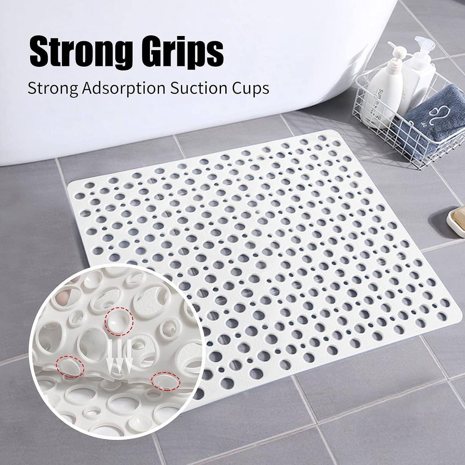 Badezimmer-Antirutschmatte mit Saugnäpfen, beschriftet mit „Strong Grips