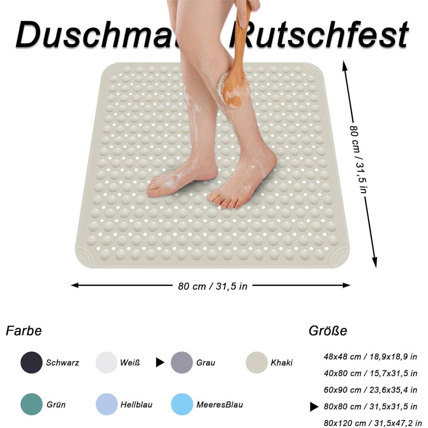 Produktbild einer rutschfesten Duschenmatte mit der Bezeichnung „Duschmatte rutschfest