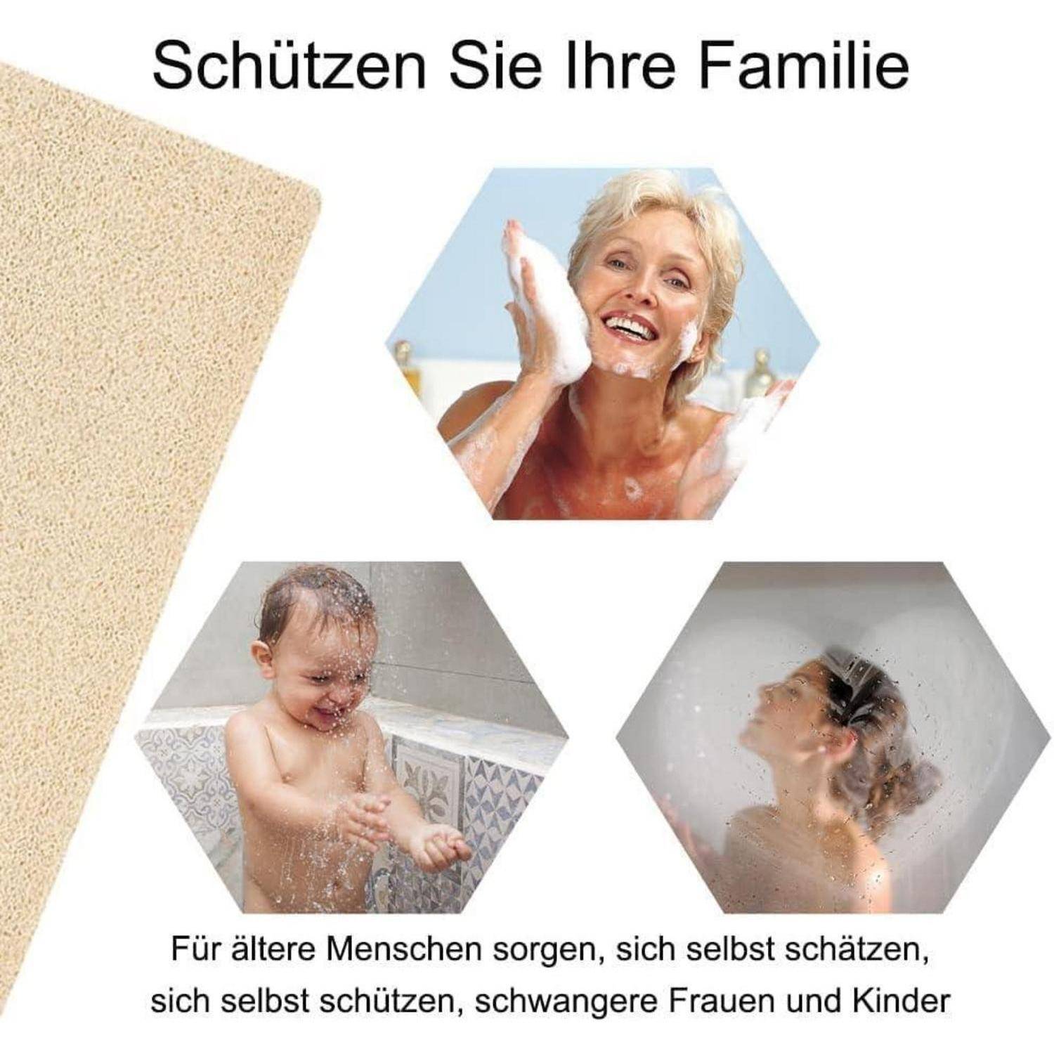 Duschmatte rutschfest 80x80cm schnell trocknend beige