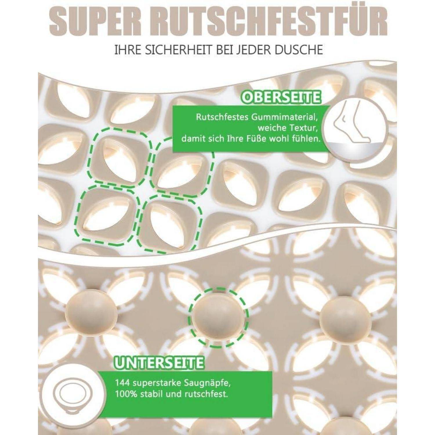 Werbegrafik für eine Duschmatte mit dem Titel „Superbester