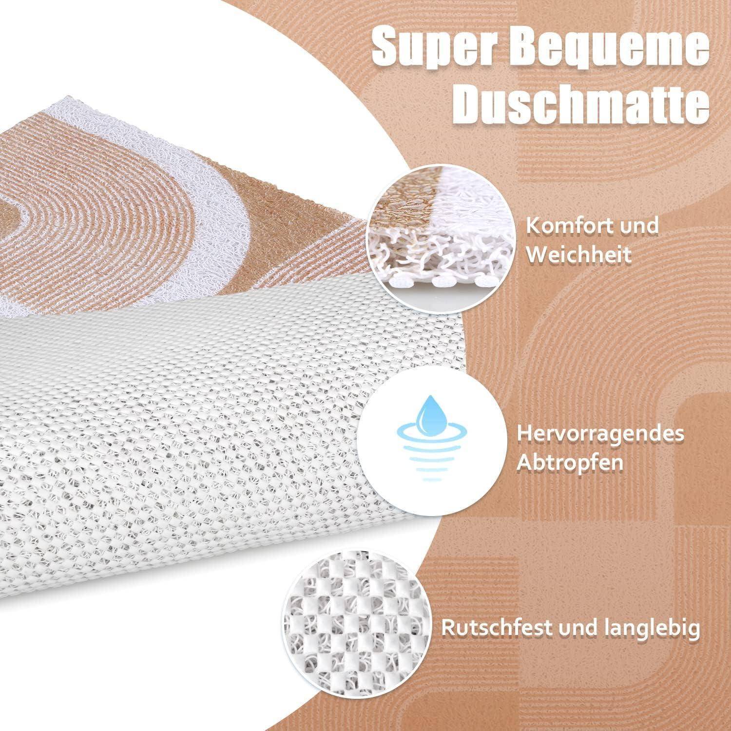 Duschmatte rutschfest 60x60cm PVC Luffa mit Ablauflöchern