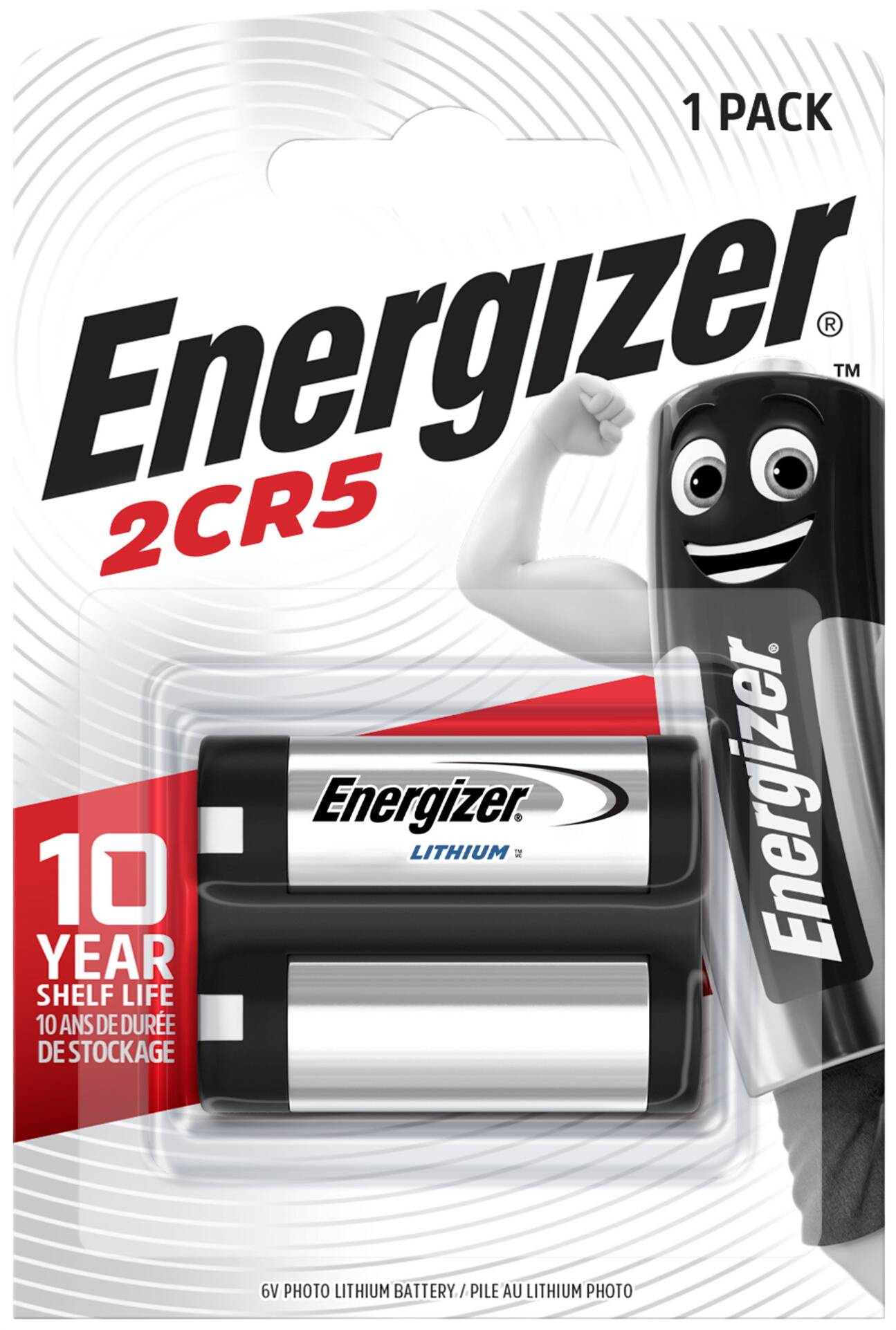 Energizer 2CR5 Lithium-Fotobatterie 1er-Pack mit 10 Jahren Haltbarkeit