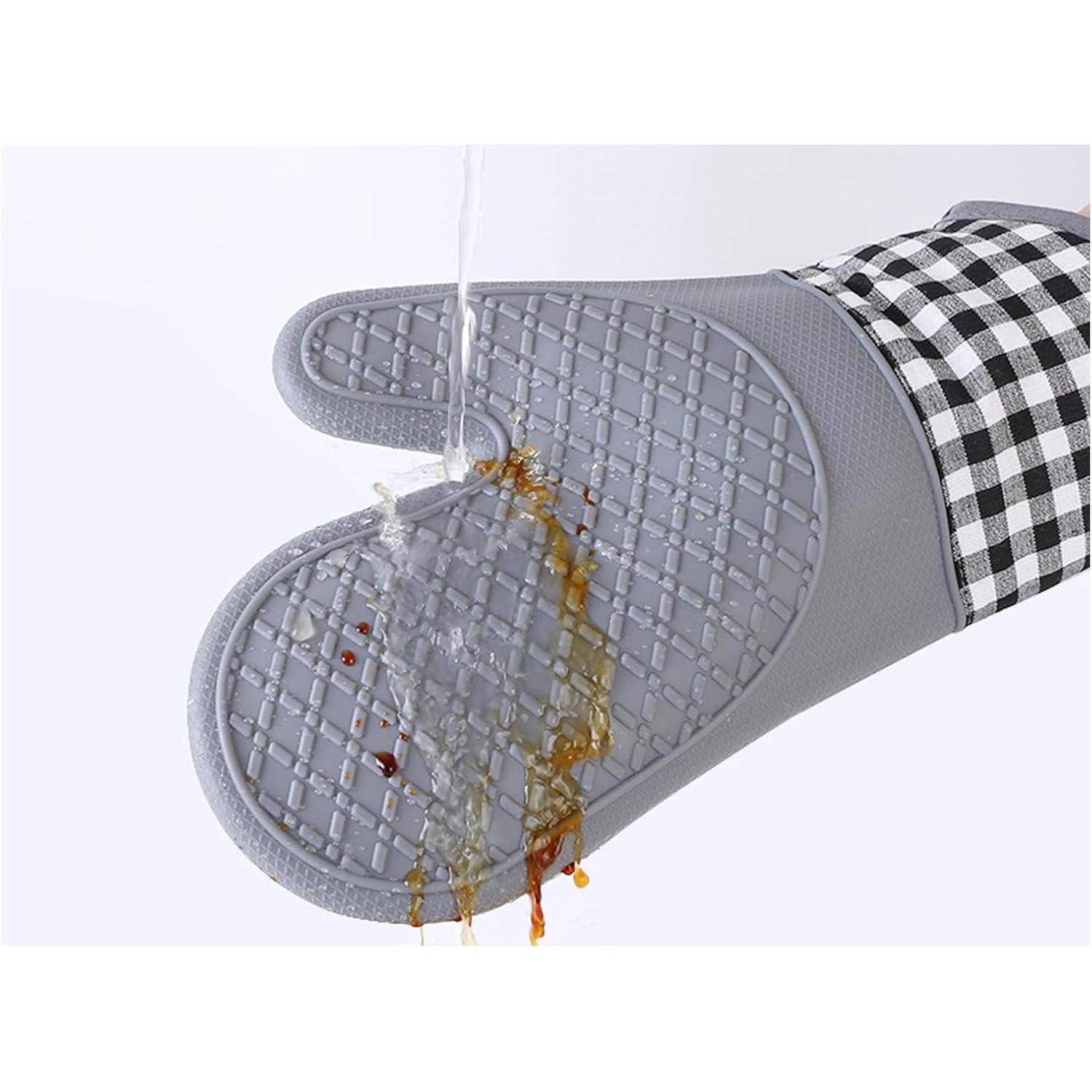 Ofenhandschuhe 4er Set 300°C Hitzebeständig Grau