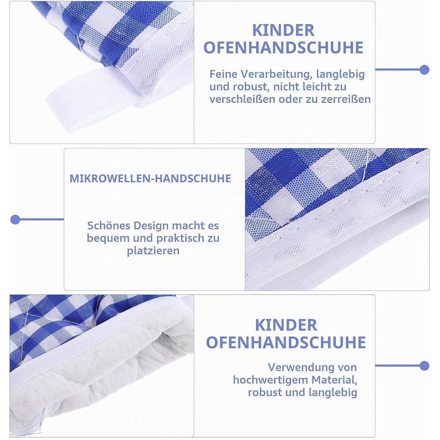 2er Set Kinder Ofenhandschuhe hitzebeständig mit Aufhängeloch