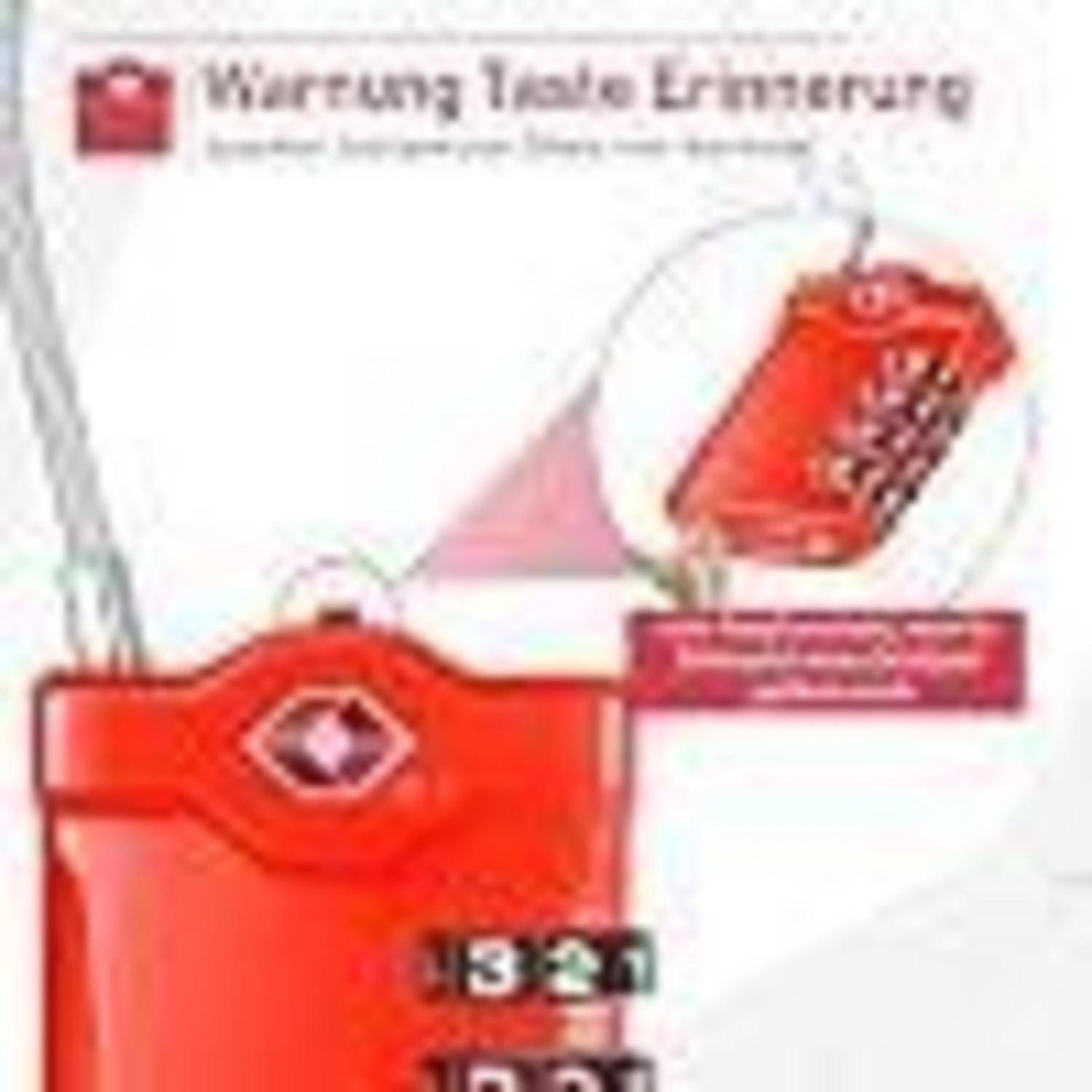 NAGE TSA Kofferschloss 4-stellig 2 Stück Rot