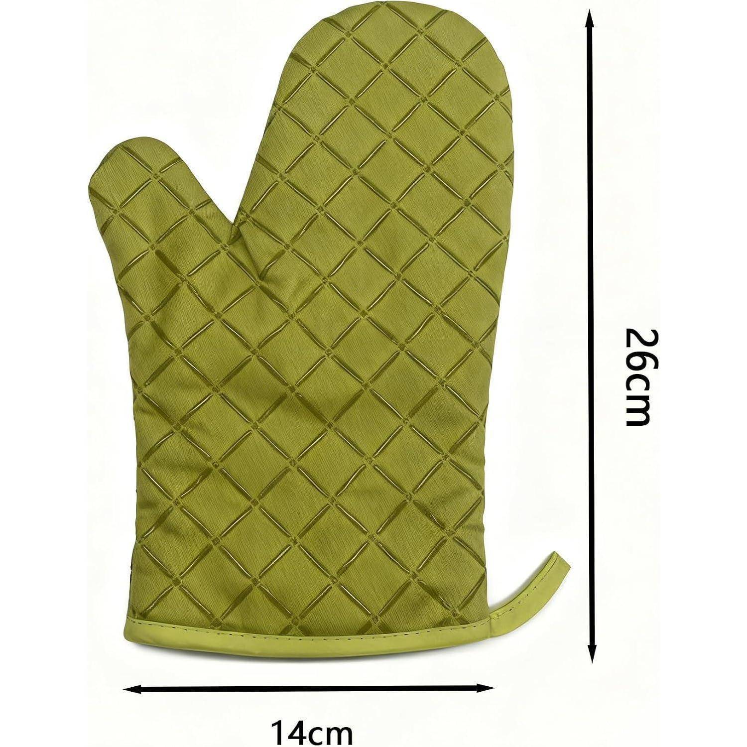 Ofenhandschuhe 1 Paar Baumwolle Hitzebeständig Gelbgrün