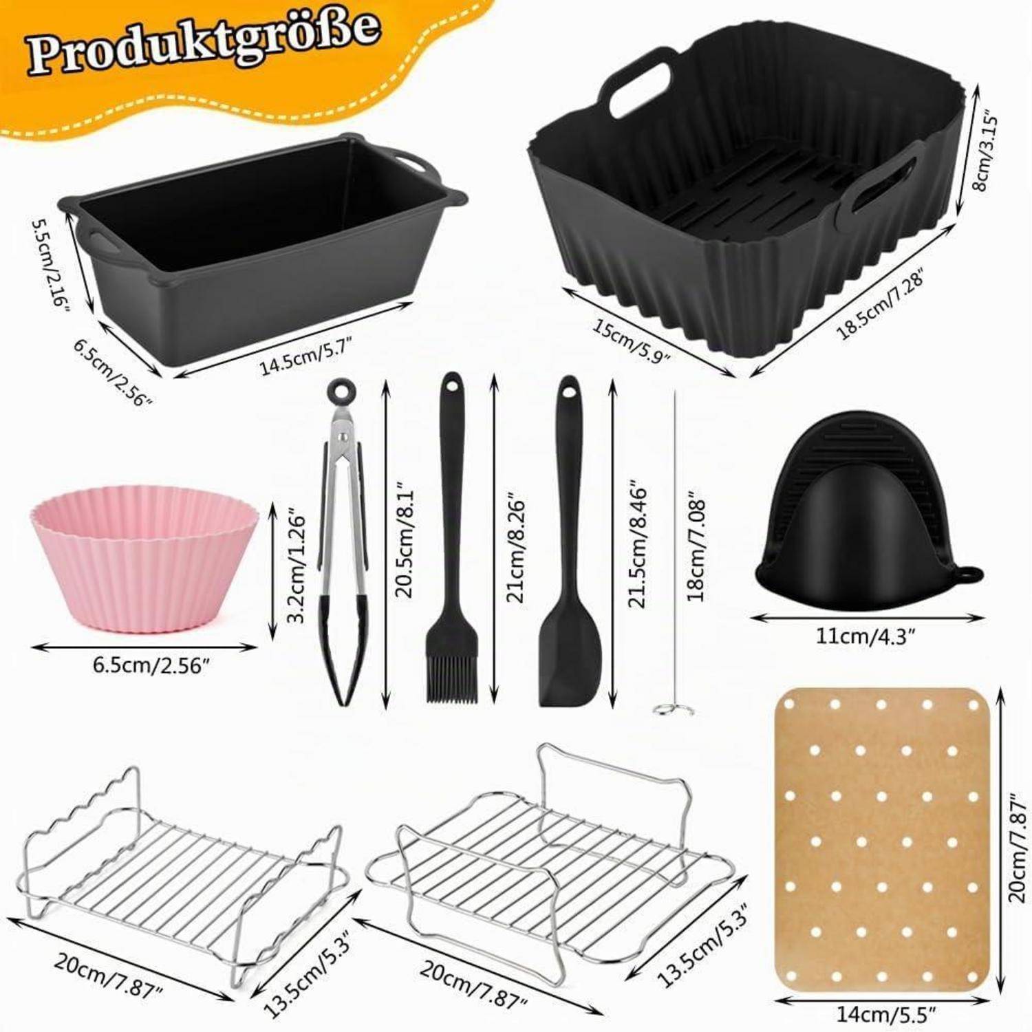 28-teiliges Zubehör für Heißluftfritteuse COSORI Dual Blaze 8,5 L