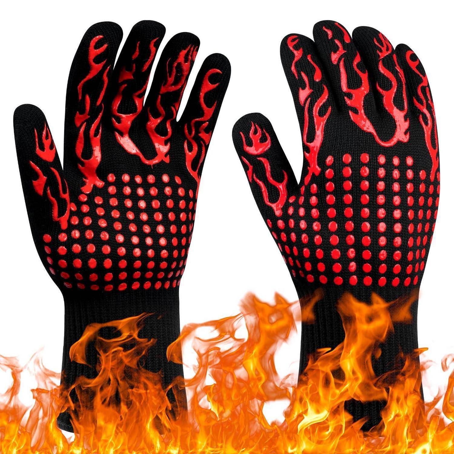 Grillhandschuhe hitzebeständig bis 800°C, rot