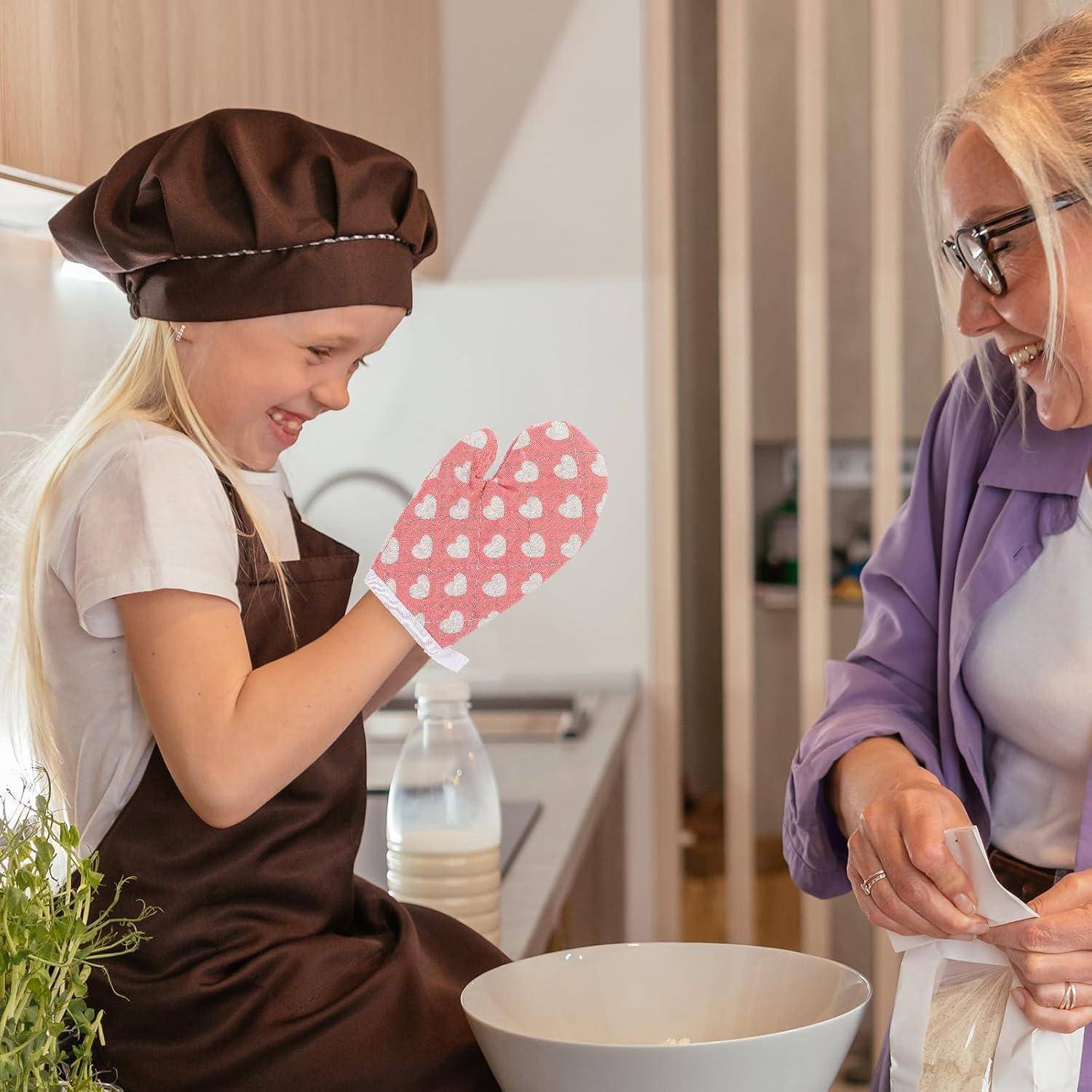 Ofenhandschuhe Kinder 2 Stück mit Baumwollfutter