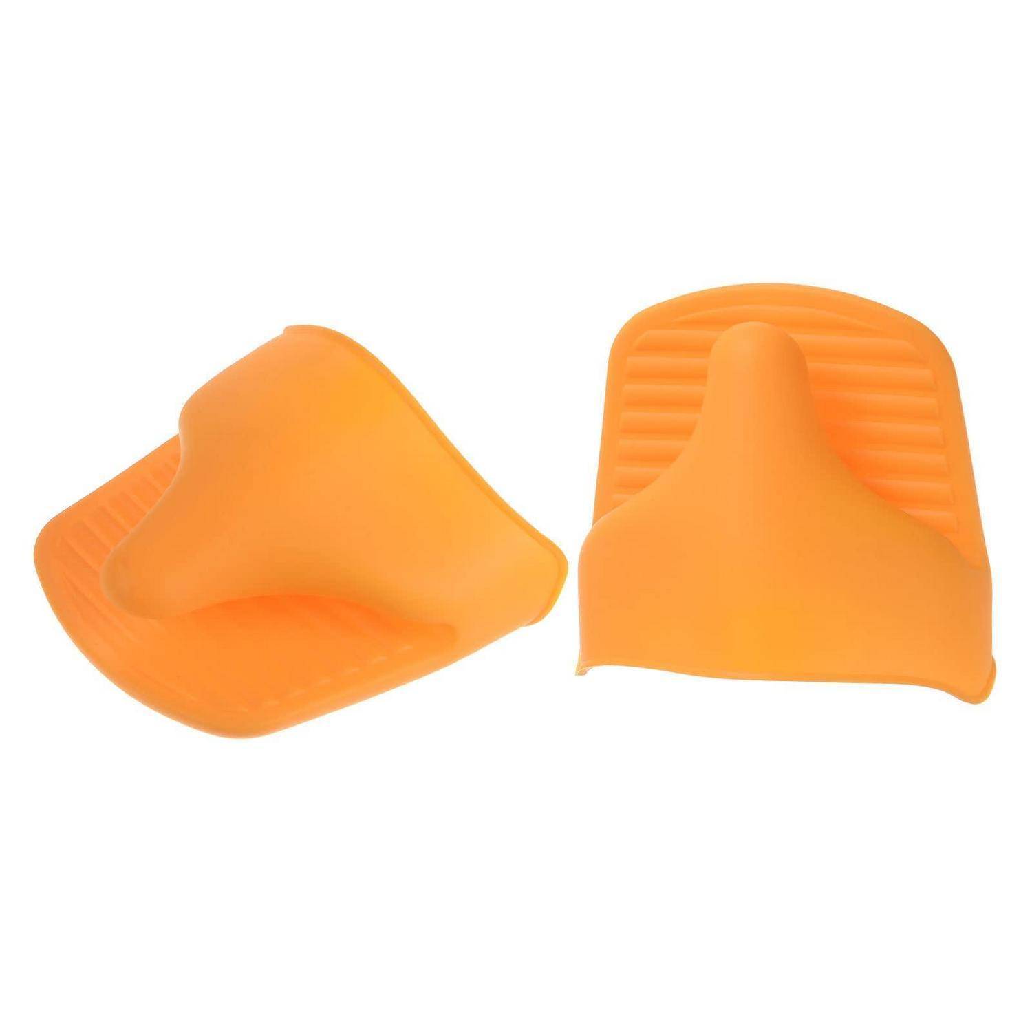 Silikon Topfhalter Hitzebeständig Mini Ofenhandschuhe Orange 2 Stück