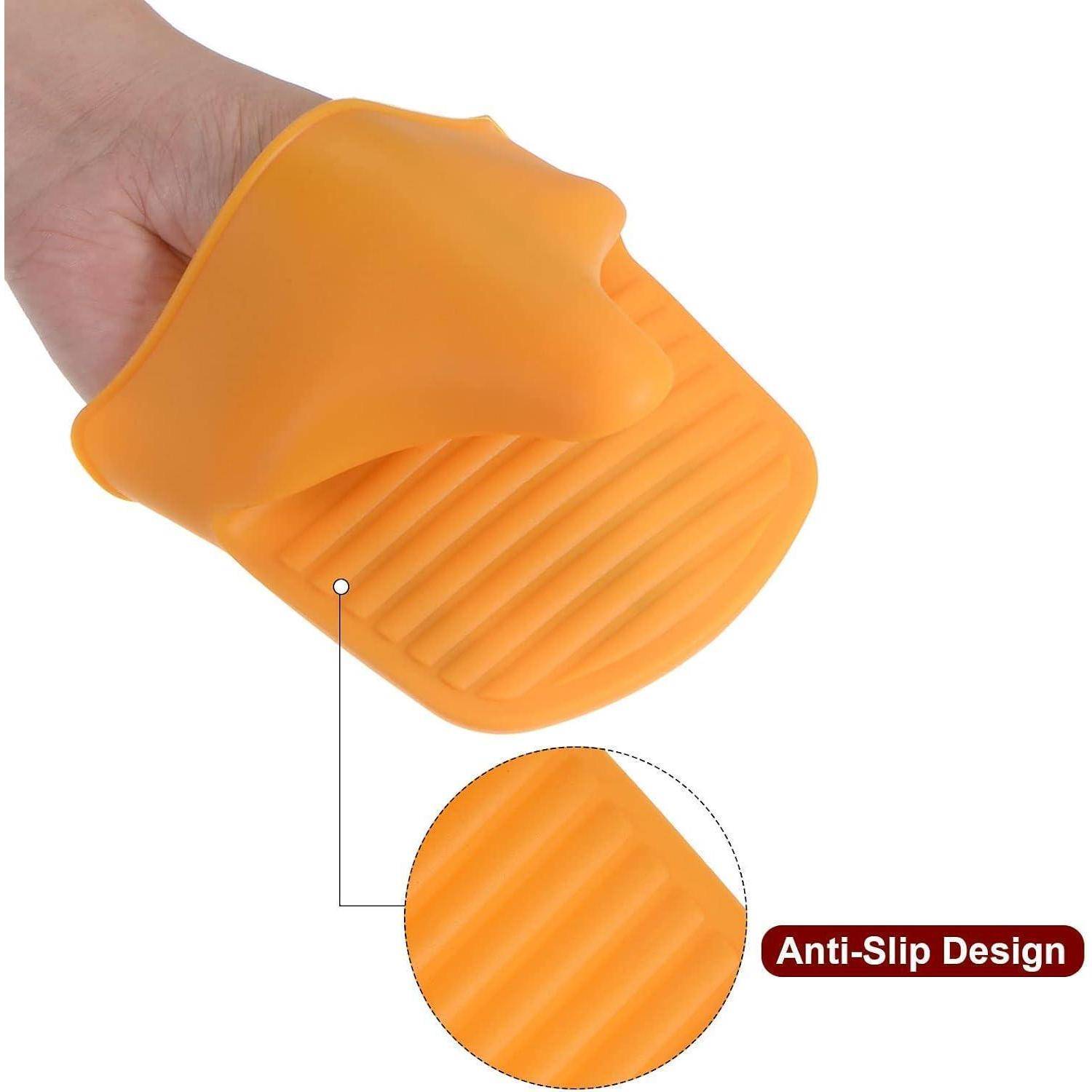 Silikon Topfhalter Hitzebeständig Mini Ofenhandschuhe Orange 2 Stück