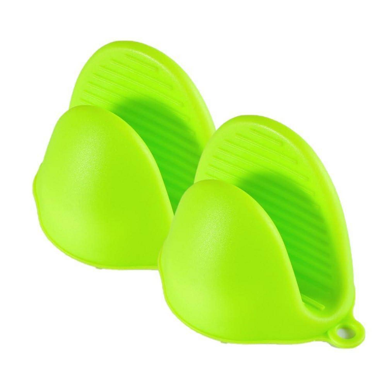 1 Paar Silikon Ofenhandschuhe Grün Hitzebeständig Rutschfest