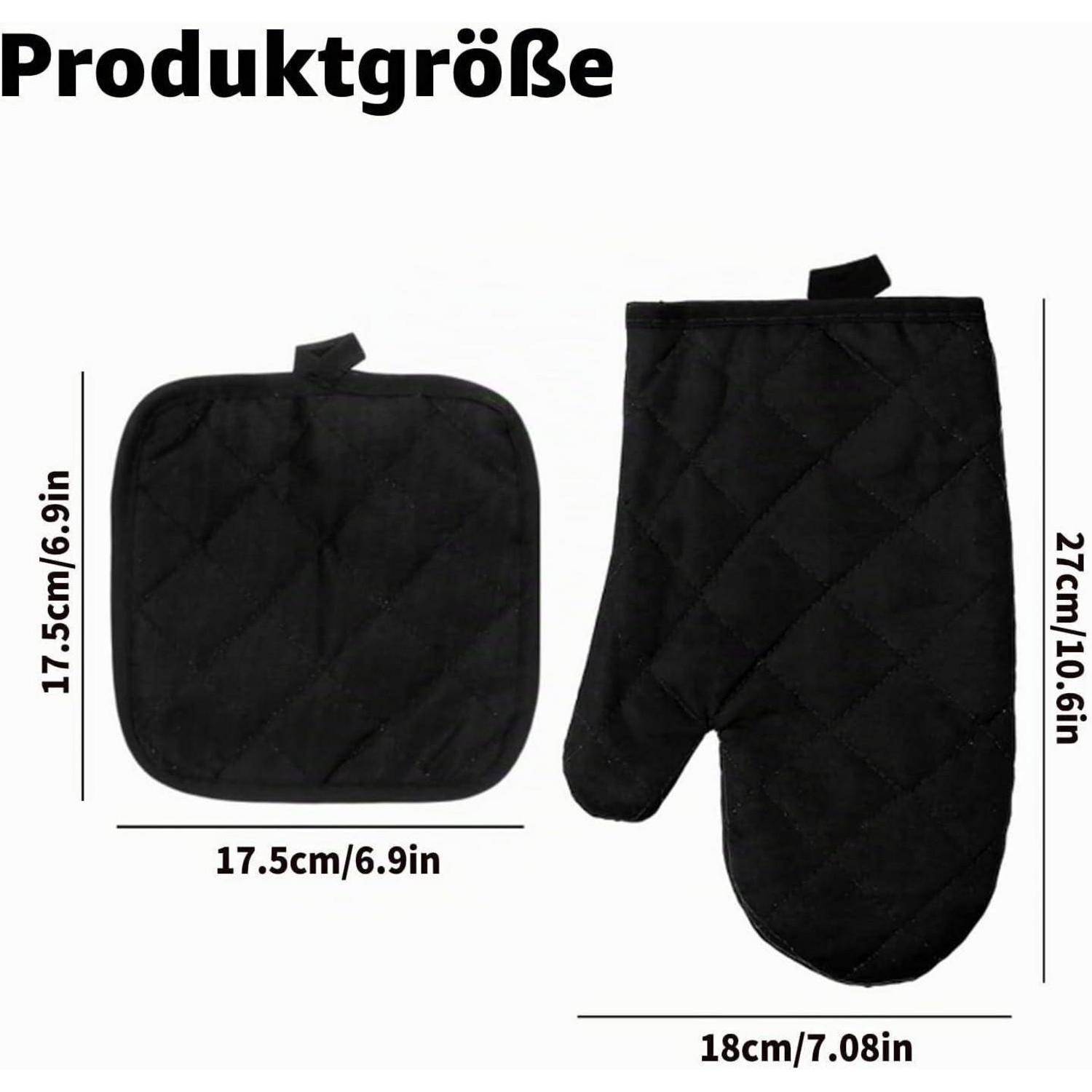 Ofenhandschuh-Set 4-teilig hitzebeständig bis 250°C