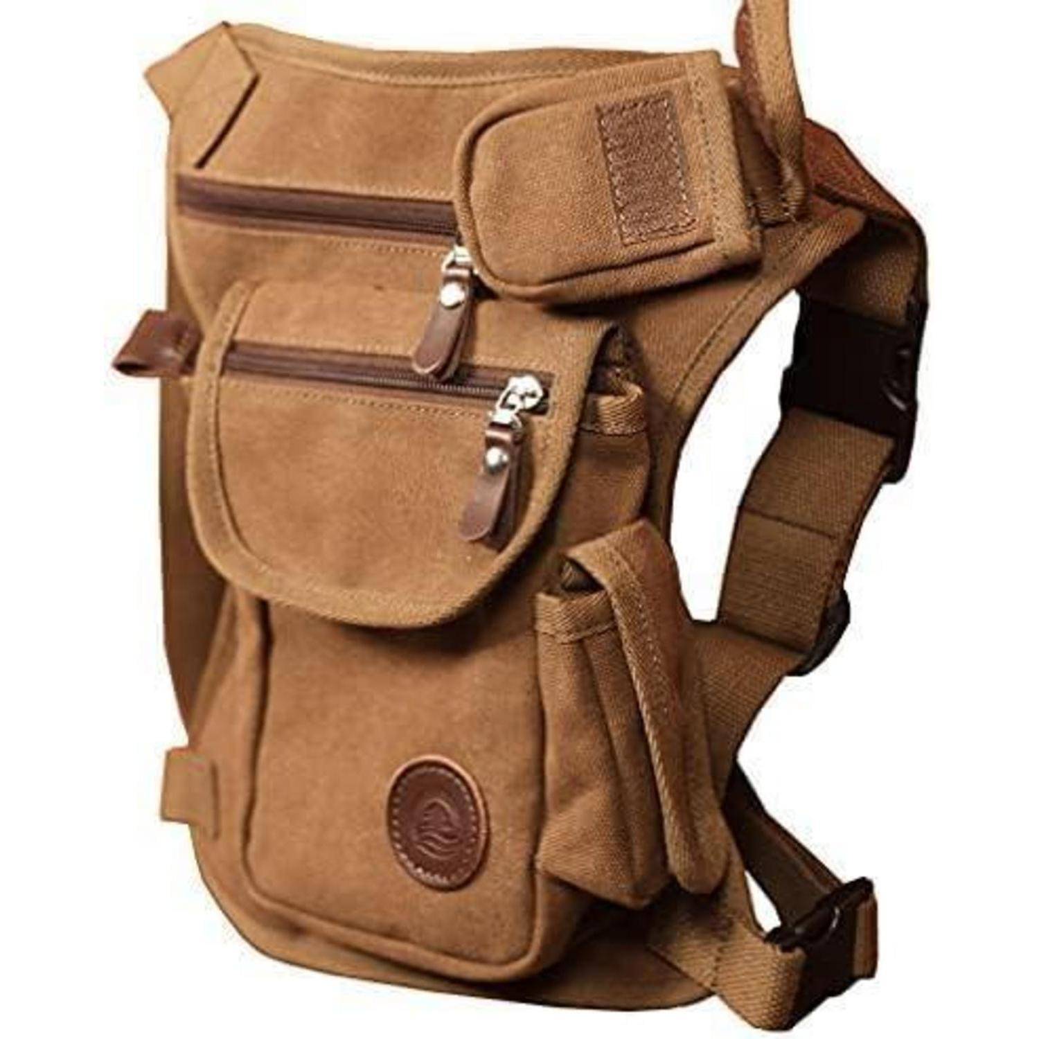 Beintasche Canvas Braun für Mini iPad iPhone Outdoor Reisen