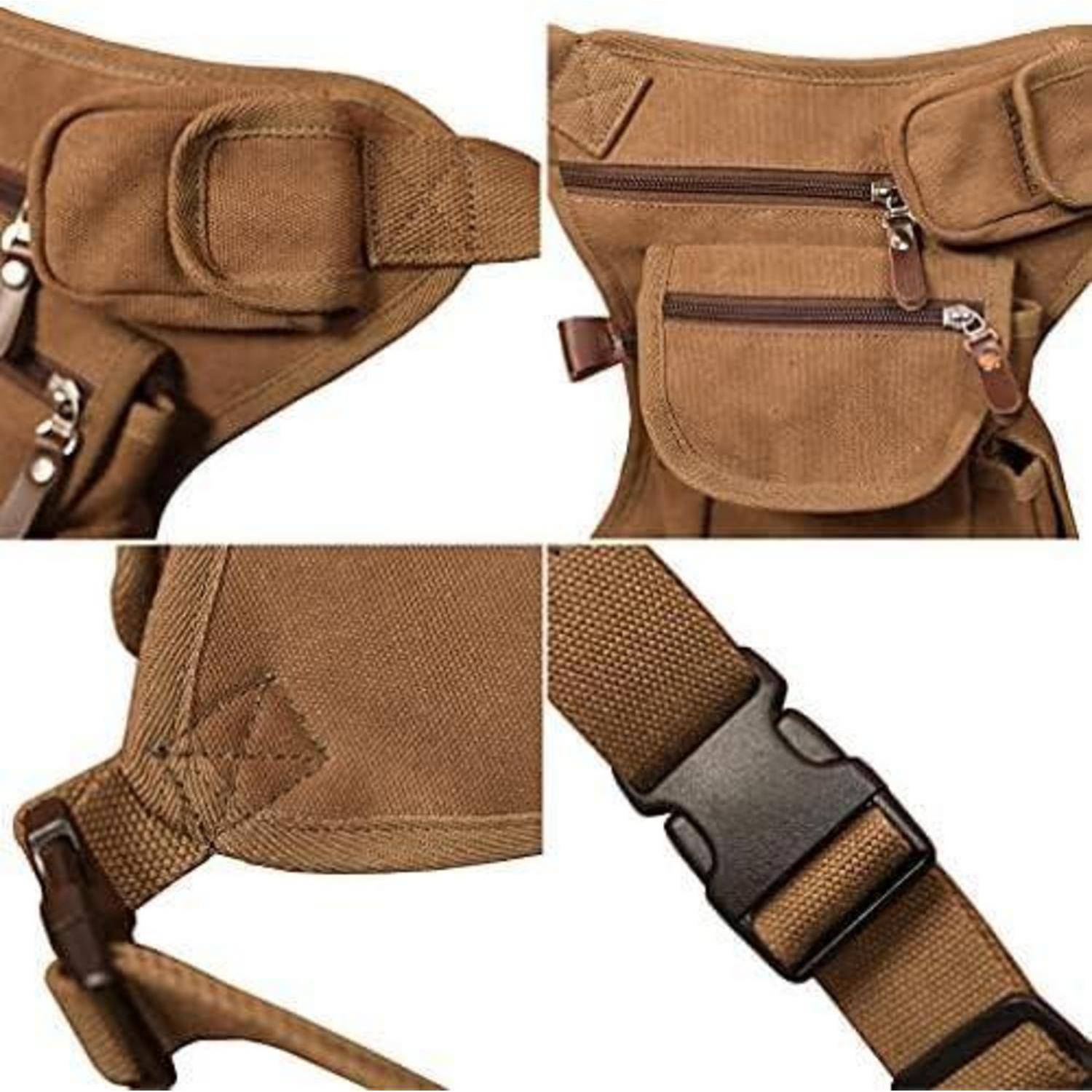 Beintasche Canvas Braun für Mini iPad iPhone Outdoor Reisen