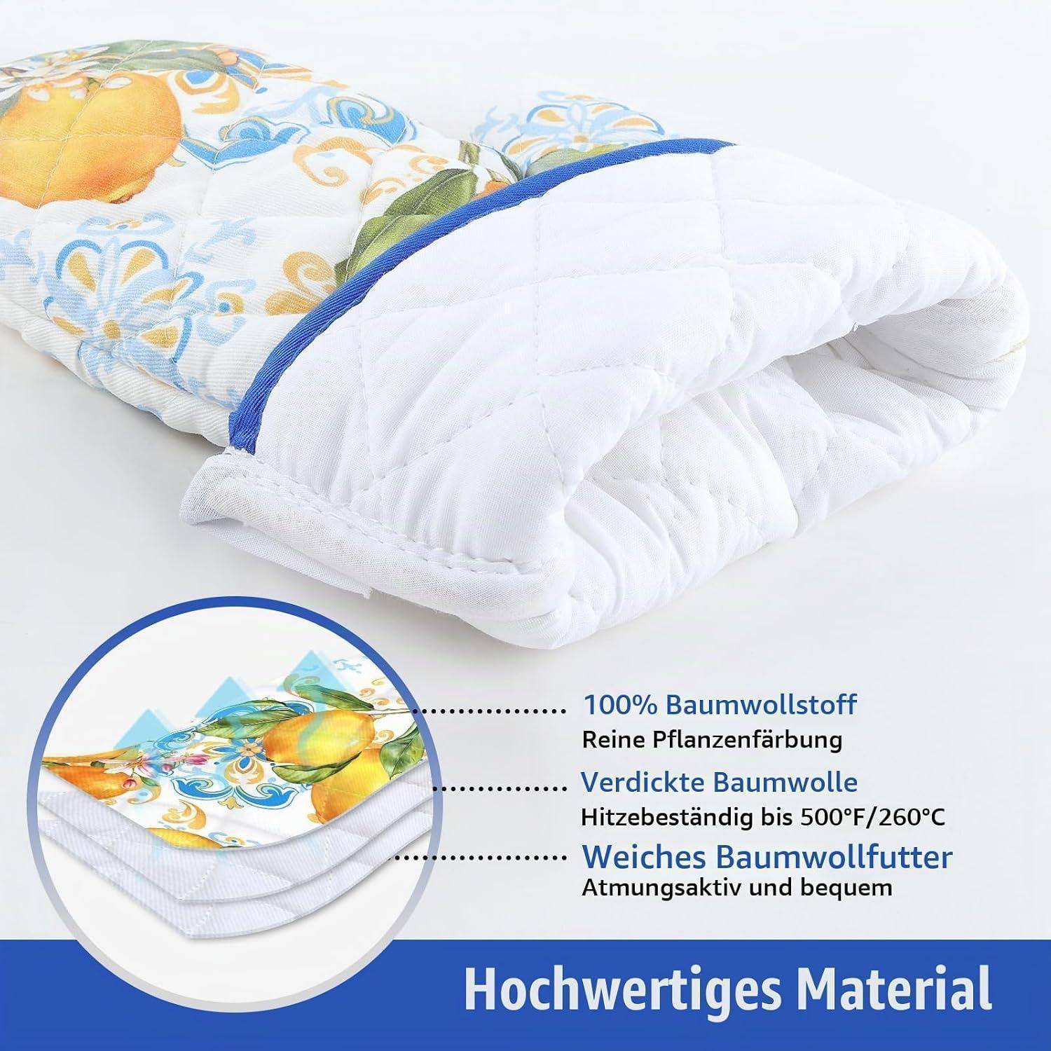 Gesteppte weiße Bettdecke mit floralem Baumwollbezug und Etikett mit der Aufschrift 