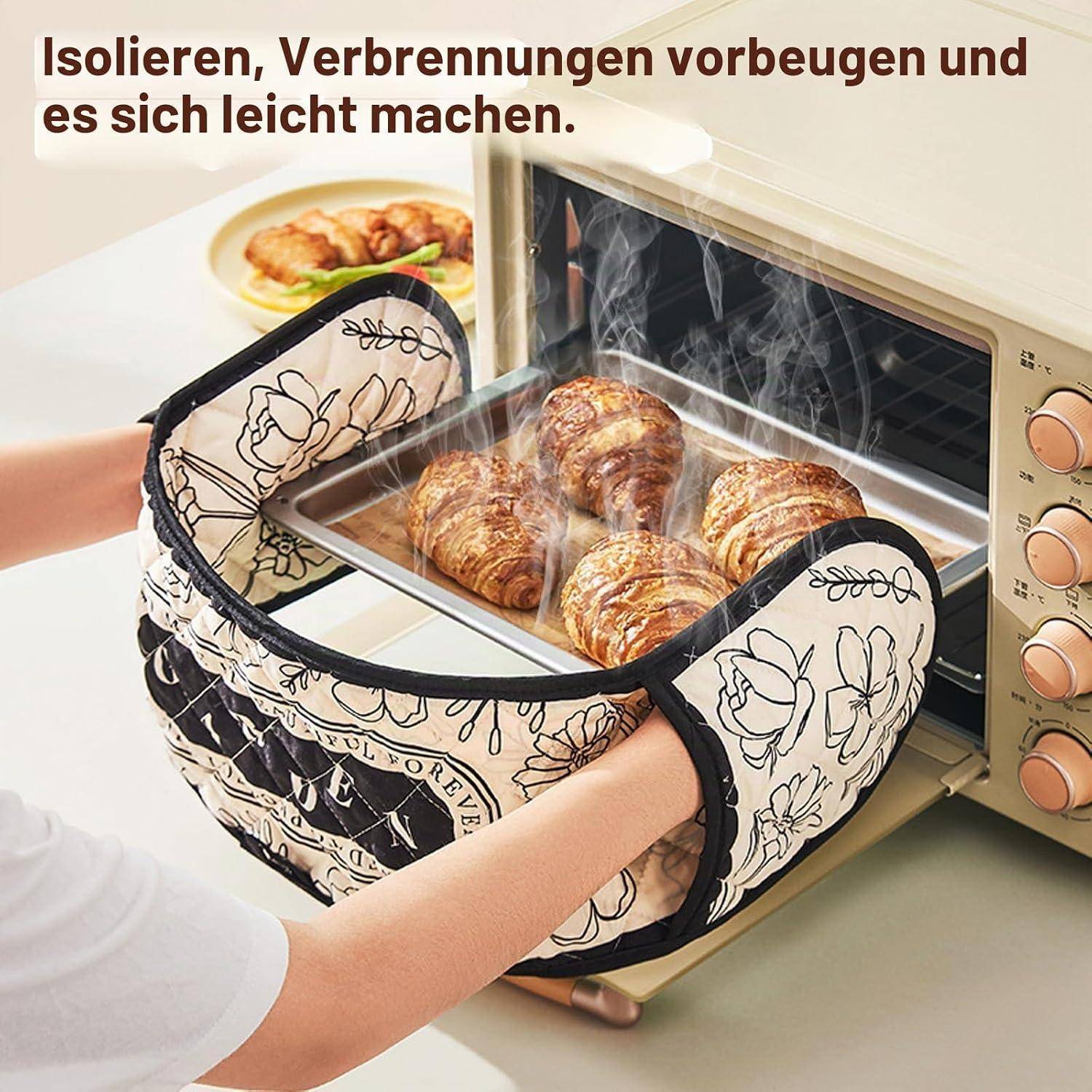 Doppelter Ofenhandschuh Baumwolle 80x17cm Hitzebeständig mit Aufhängeschlaufe